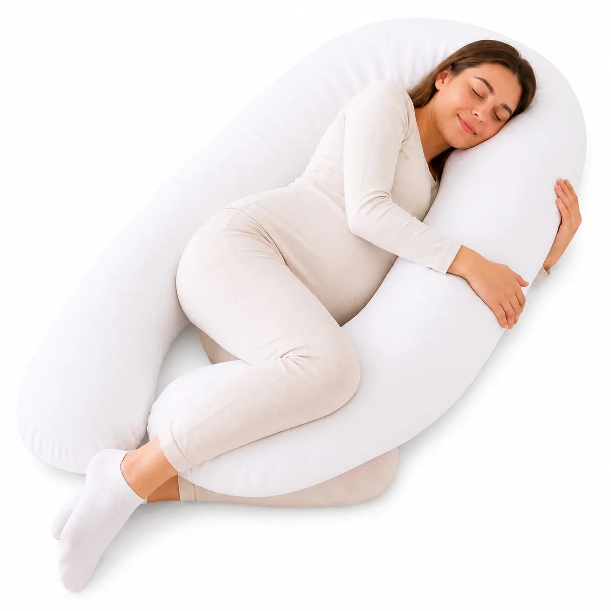 U-Shaped Pregnancy Pillow with Washable Cover