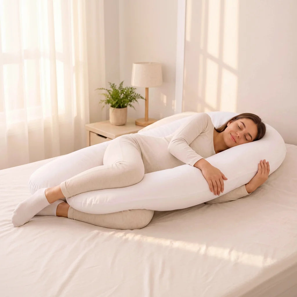 U-Shaped Pregnancy Pillow with Washable Cover
