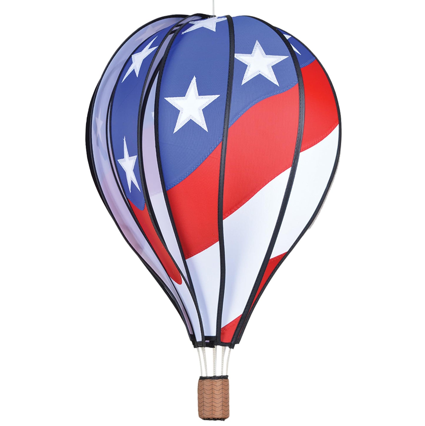 Premier Kites Hot Air Balloon Hanging Garden Spinner 22 - Patriotic Wind Spinner for Patios & Gardens