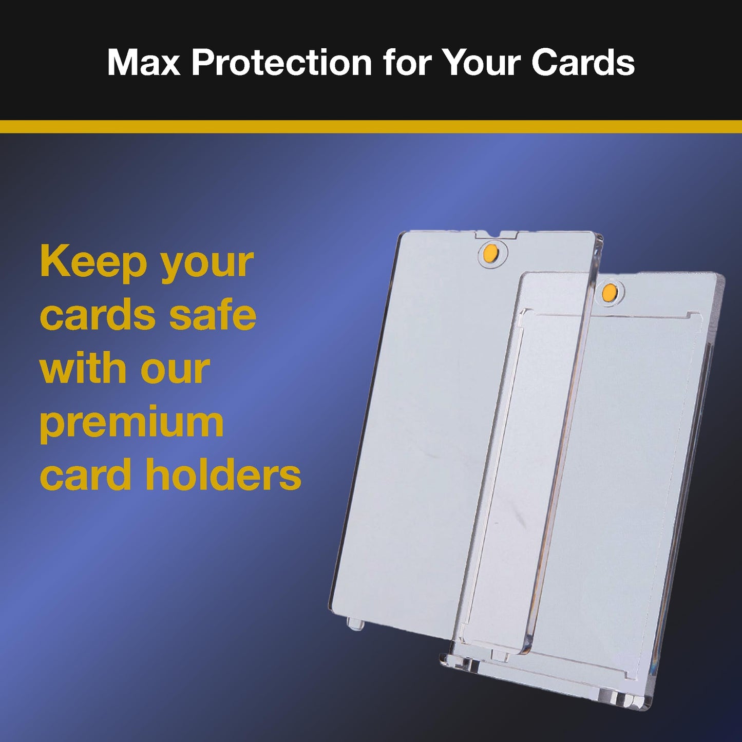 Premium Cache Magnetic Card Holders — 35pt, 100 Count, Clear Acrylic One-Touch Case