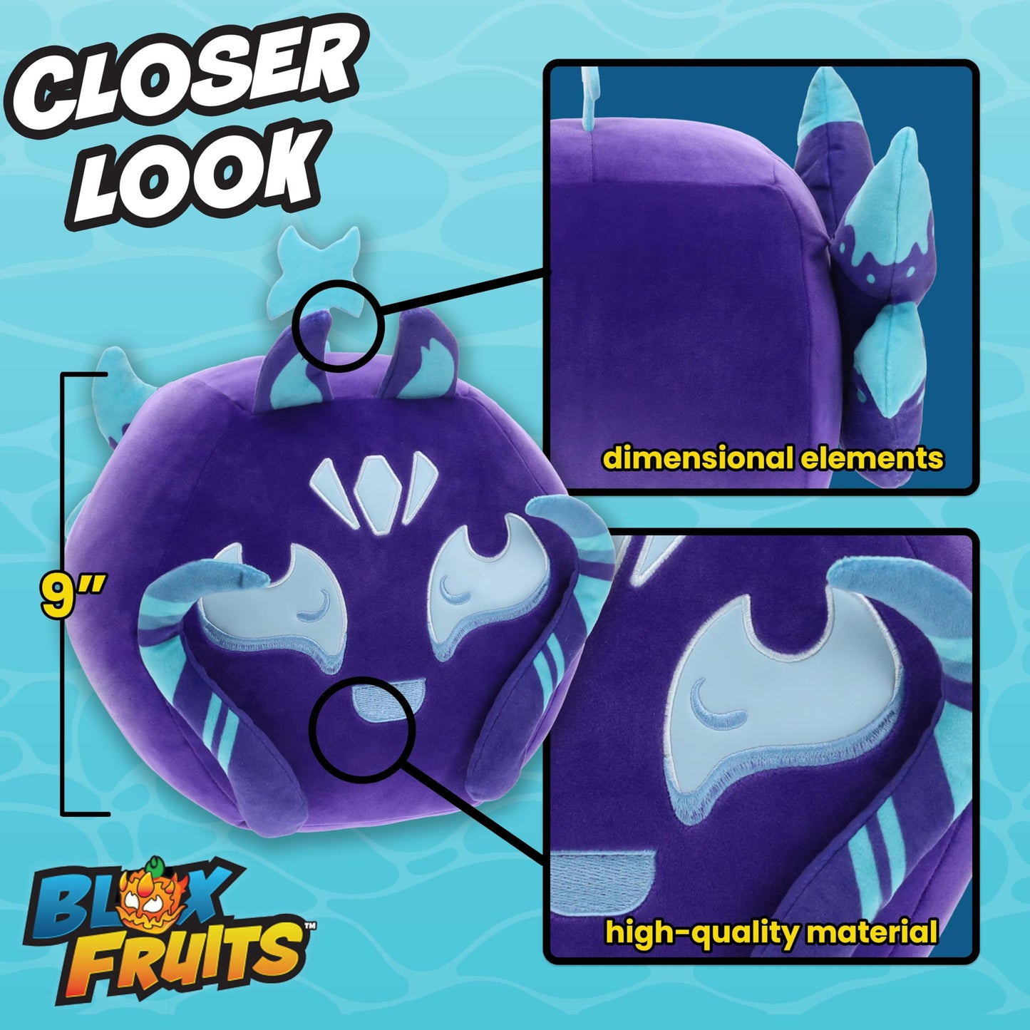 Blox Fruits Kitsune Huge Plush (9-inch Tall, Series 2) with Premium DLC Code - Officially Licensed