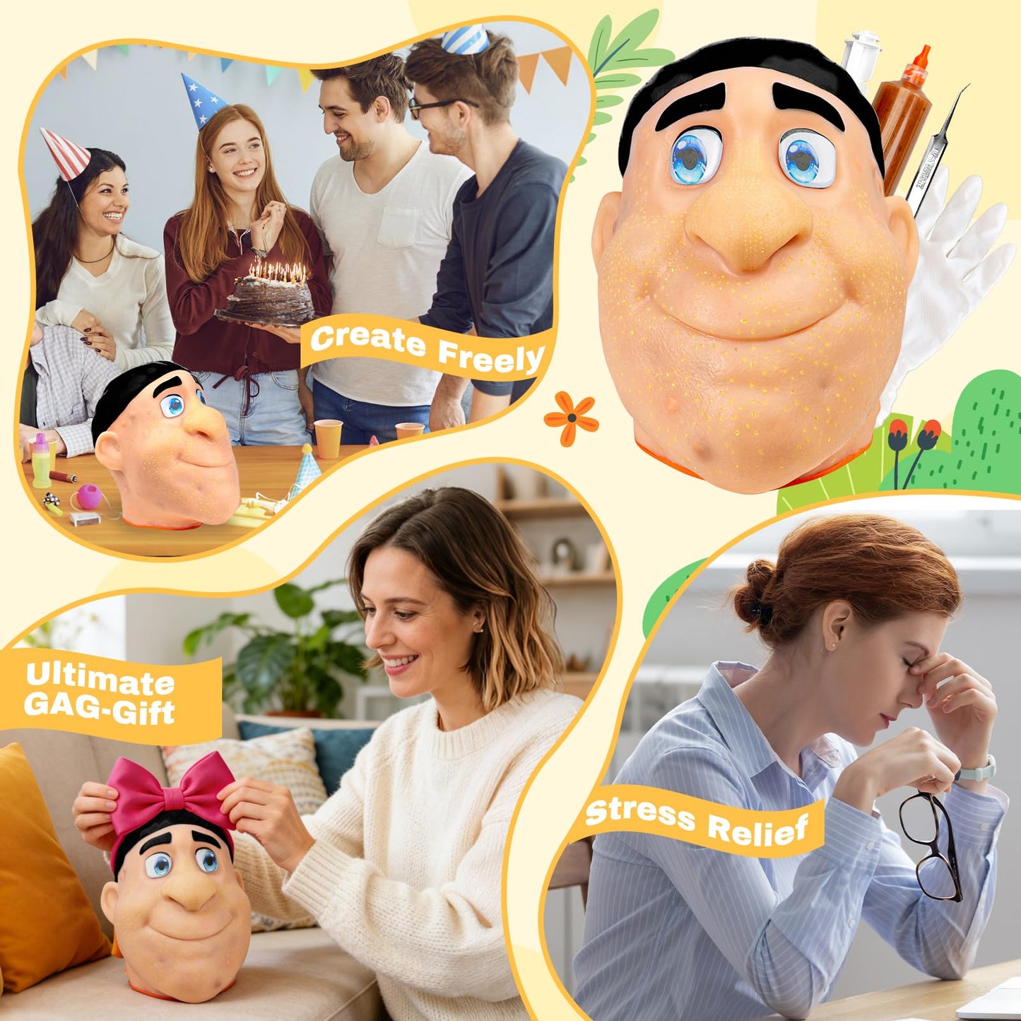 2026 Premium Pack Refillable Pimple Popping Toy — Big Head Squeeze for Stress Relief