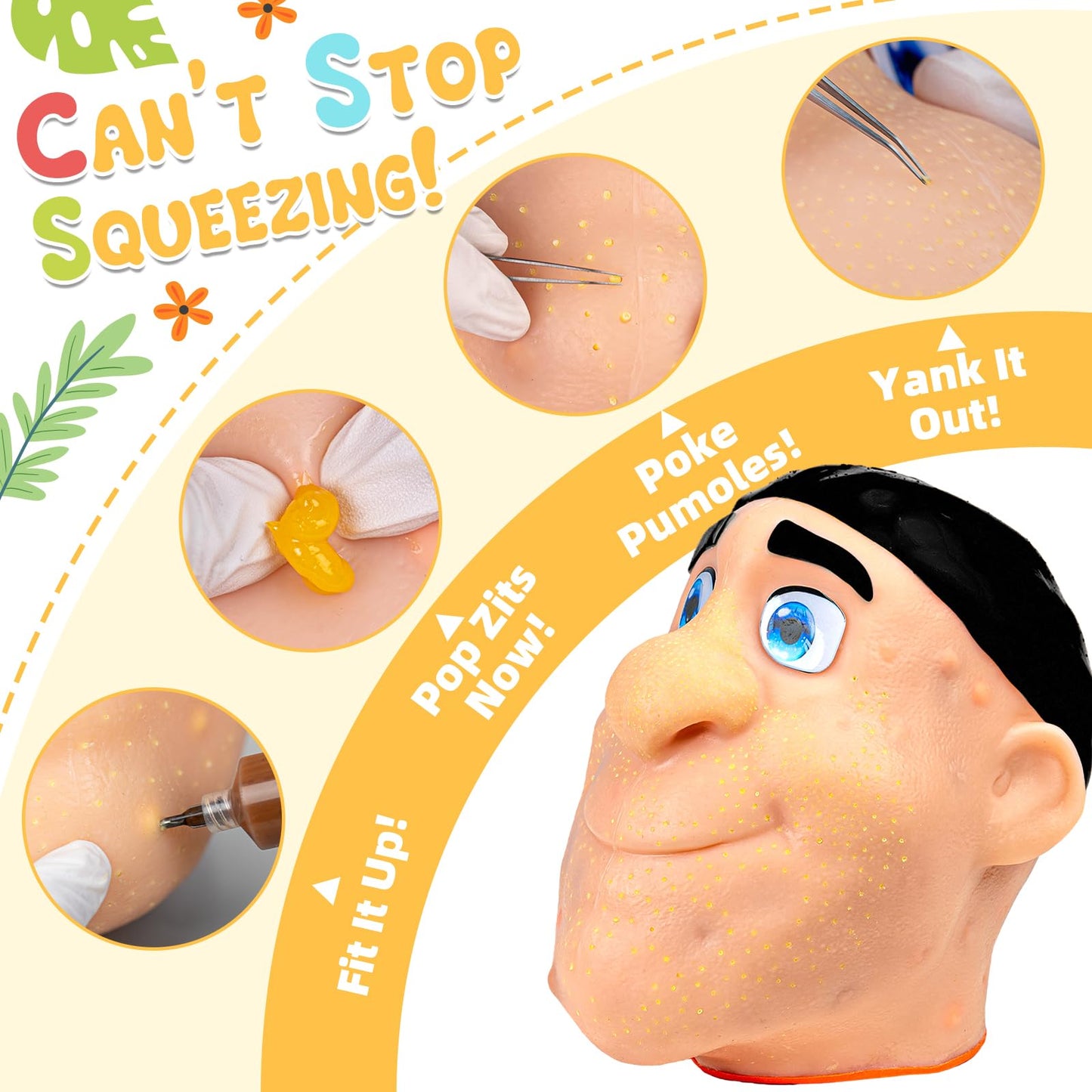 2026 Premium Pack Refillable Pimple Popping Toy — Big Head Squeeze for Stress Relief
