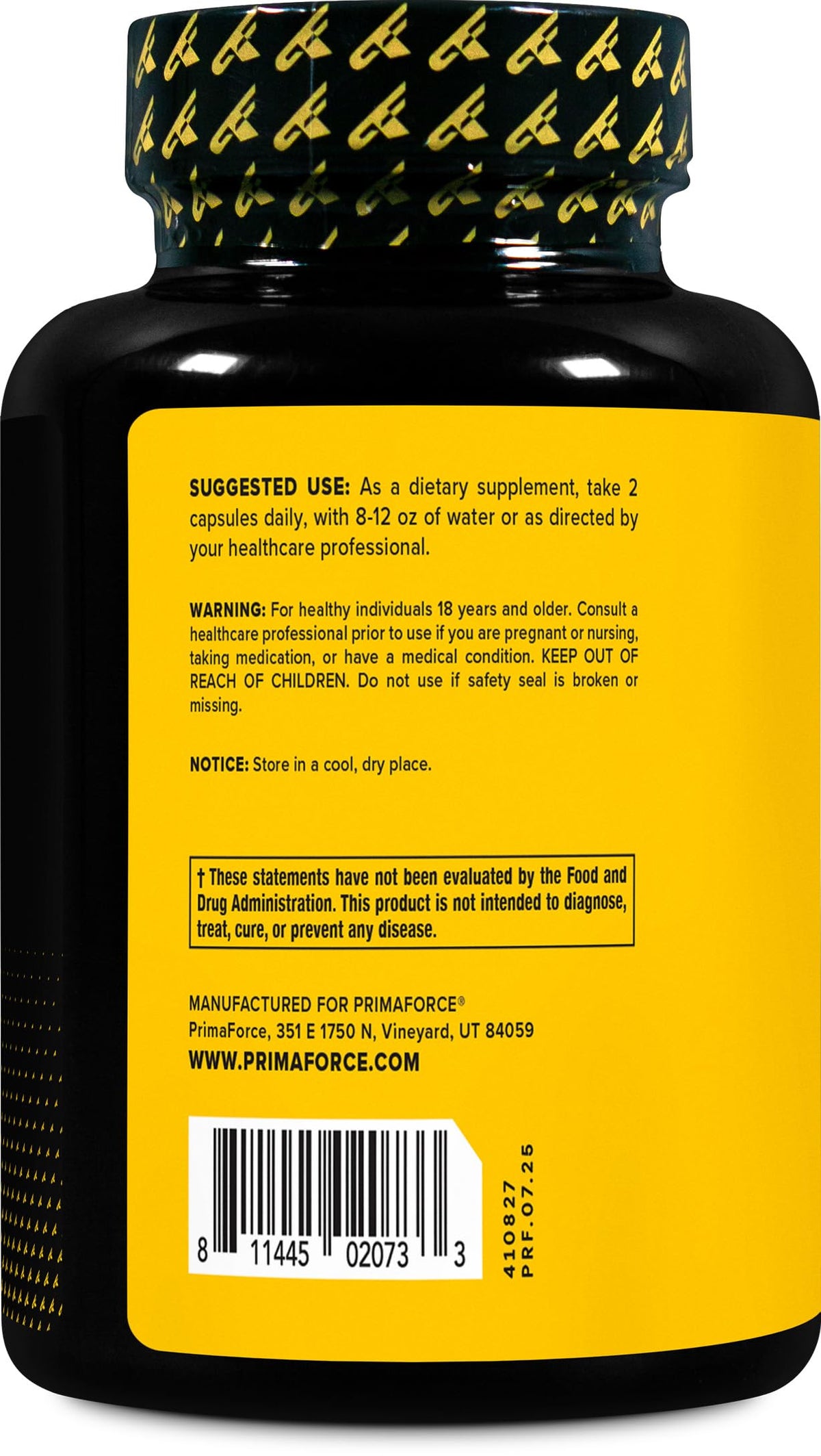 PrimaForce Yohimbine HCl 2.5mg, 270 Capsules - Premium Supplement, Boosts Performance, Zero Fillers, Non-GMO and Gluten Free