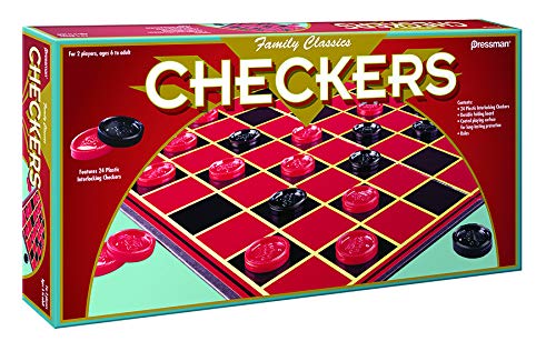 Pressman Family Classics Checkers — Folding Board & Interlocking Checkers