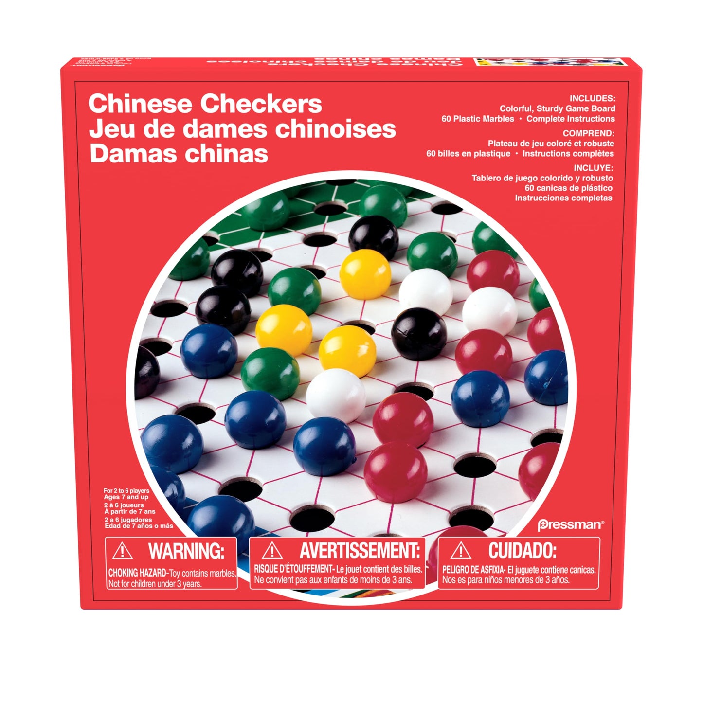 Pressman Chinese Checkers – Classic Strategy Board Game for 2-6 Players | Ages 7+