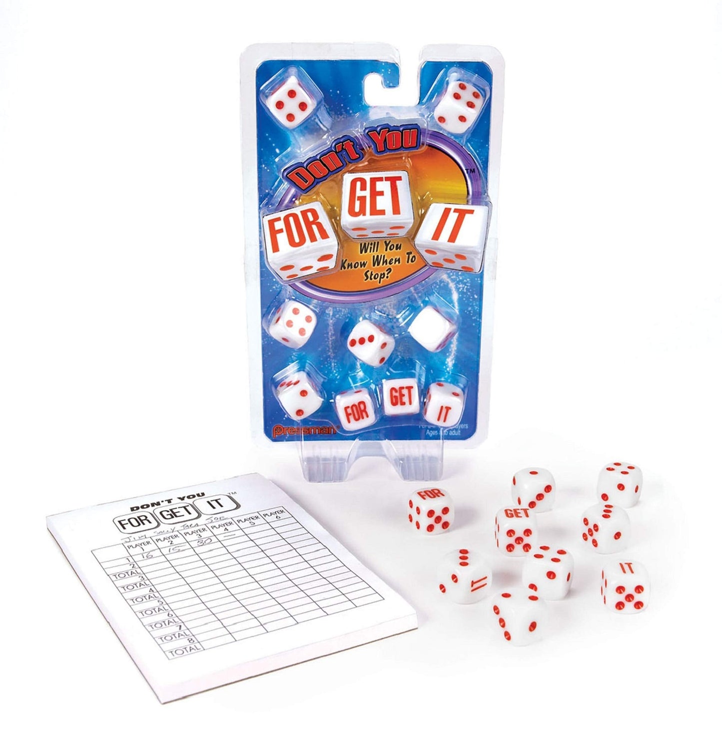 Pressman Don't You Forget It - Blue 5-Inch Dice Game for 2 Players