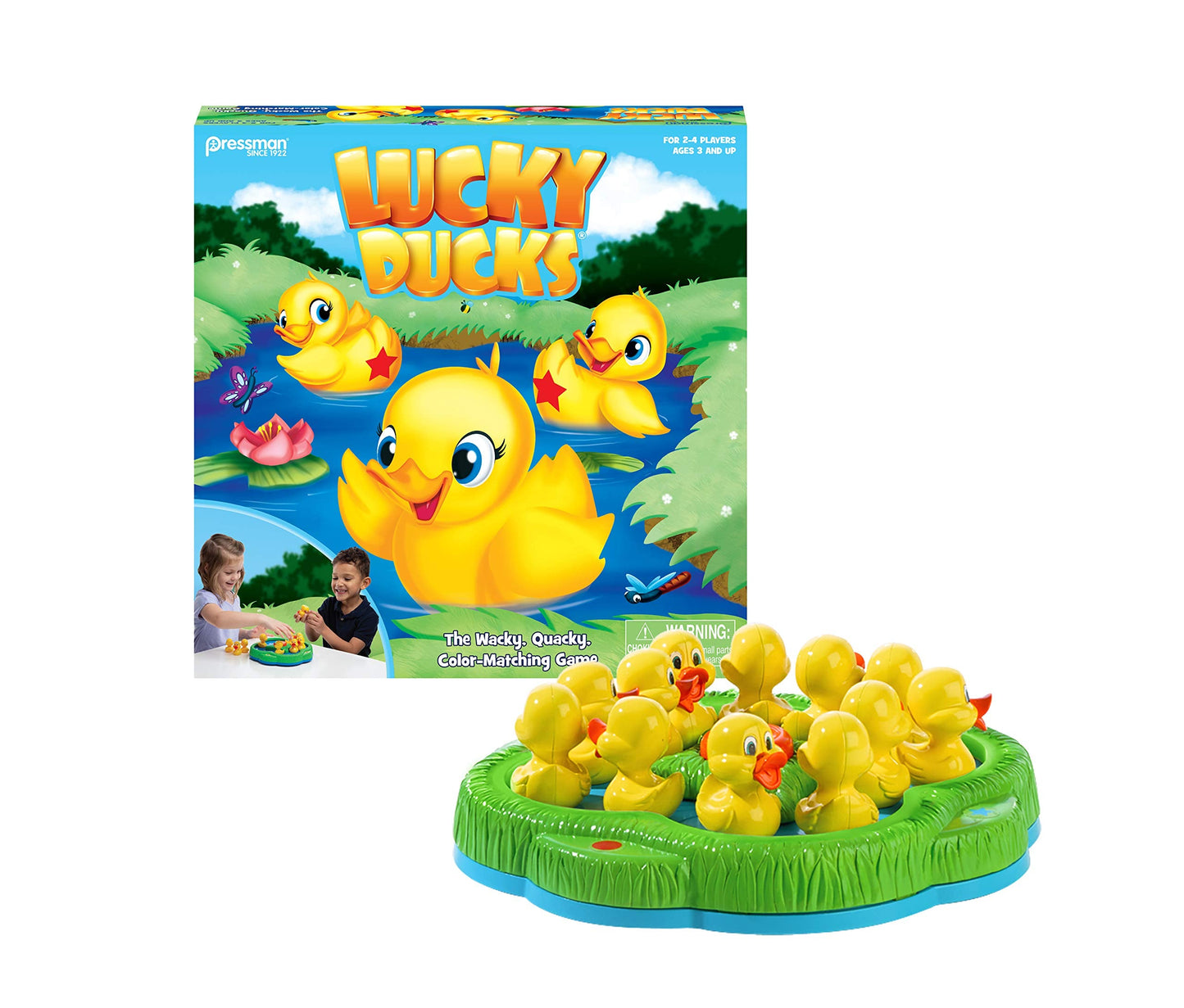 Pressman Lucky Ducks — Moving Memory & Matching Game for Kids 3+, 2-4 Players