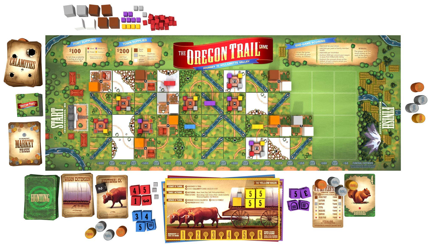 Pressman The Oregon Trail: Journey to Willamette Valley - Family Strategy Board Game