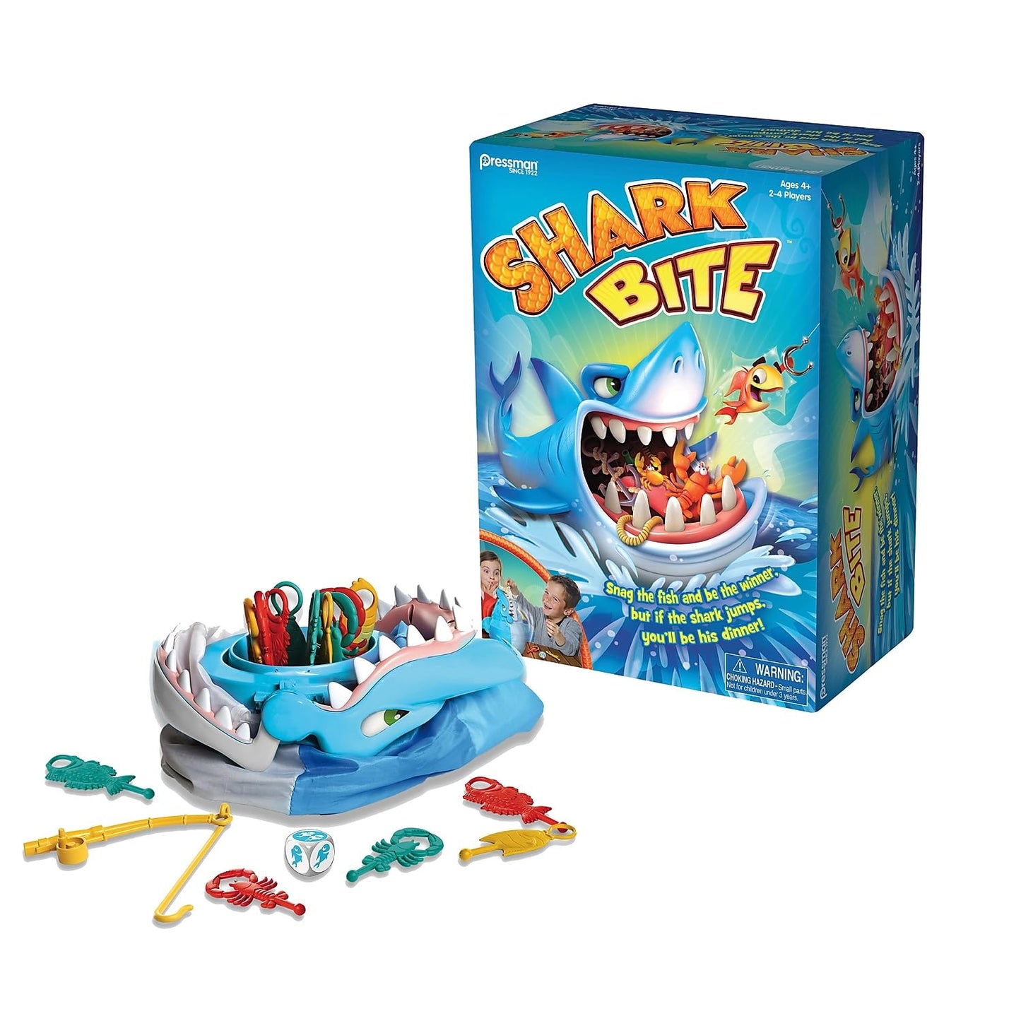 Shark Bite by Pressman Blue Sky: Roll the Die and Fish for Colorful Sea Creatures