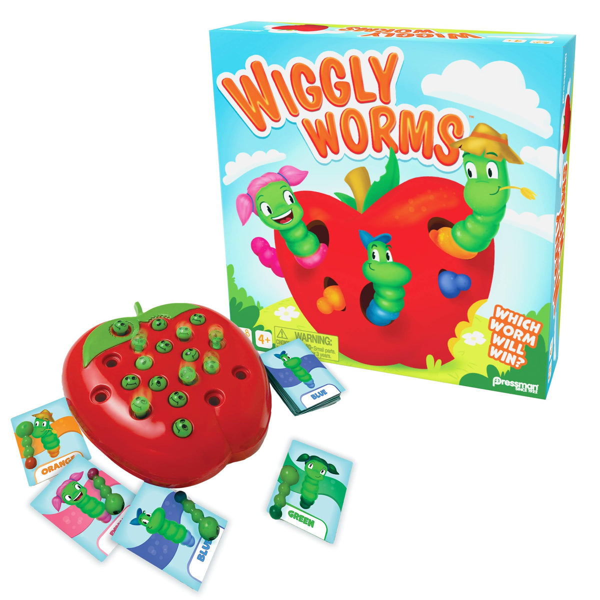 Pressman Wiggly Worms Game - Color Matching Memory for Preschoolers, Ages 4+