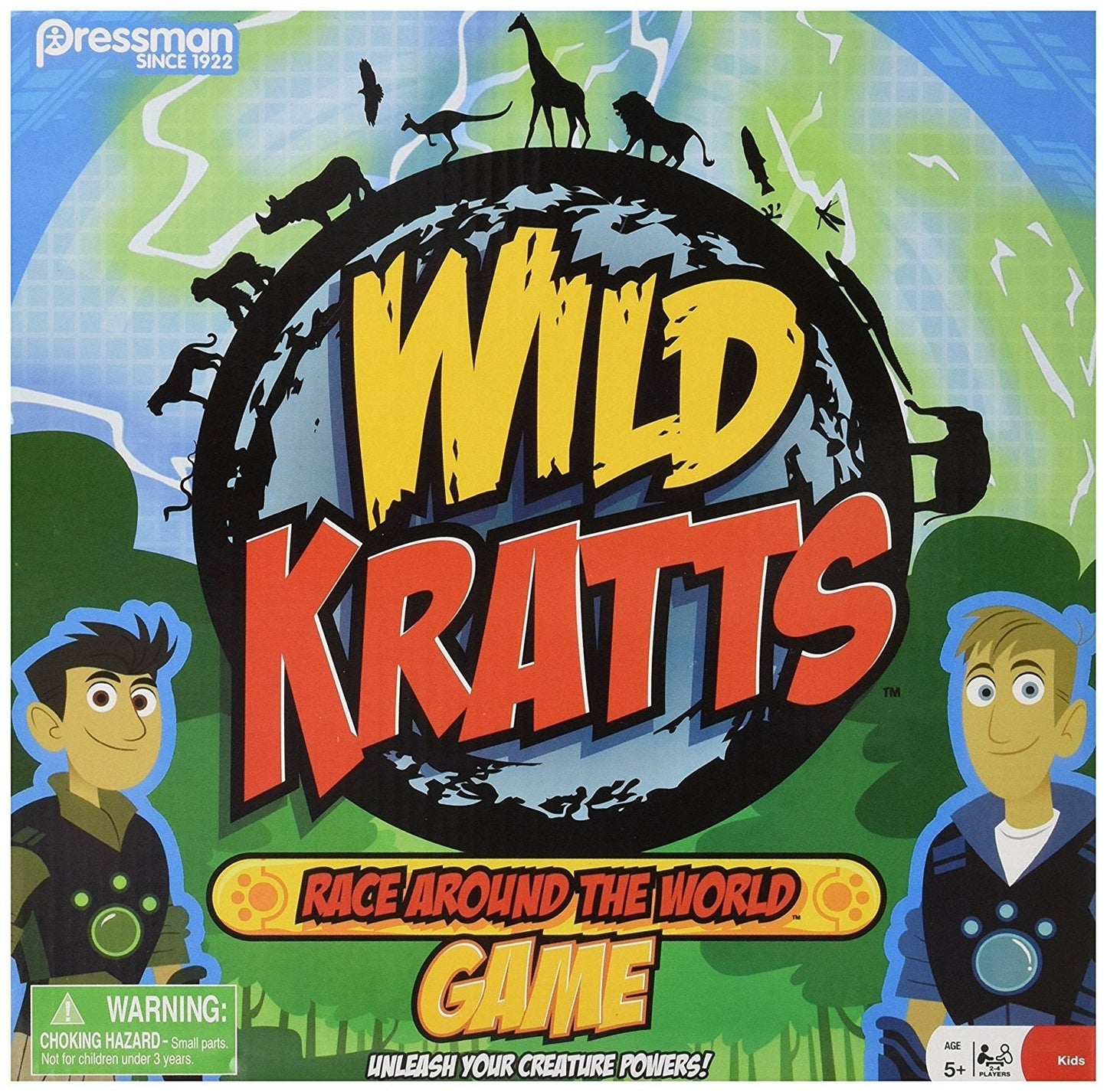 Pressman Wild Kratts Race Around the World Board Game – Multicolor, 5 Inches, for 2-4 Players