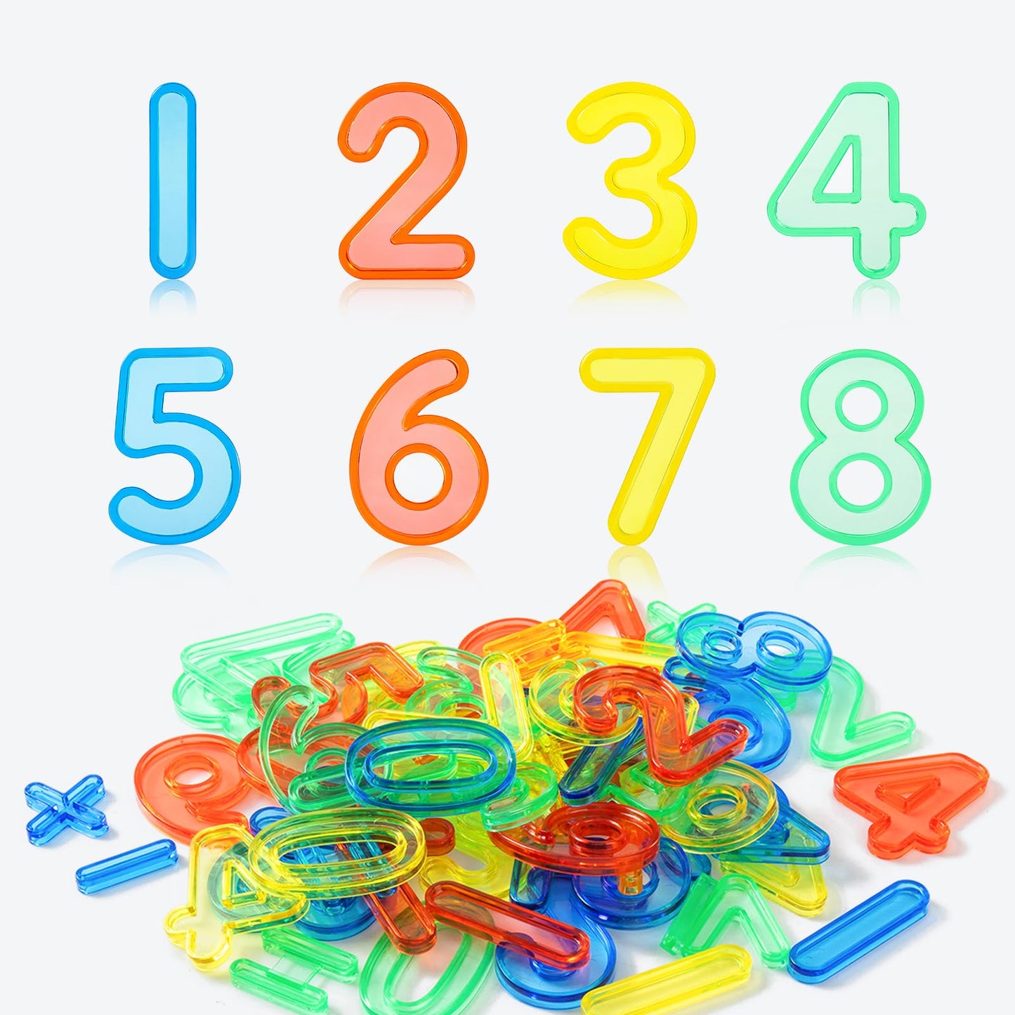 PreTrans 48 Pcs Numbers & Symbols Set – Light Table Math