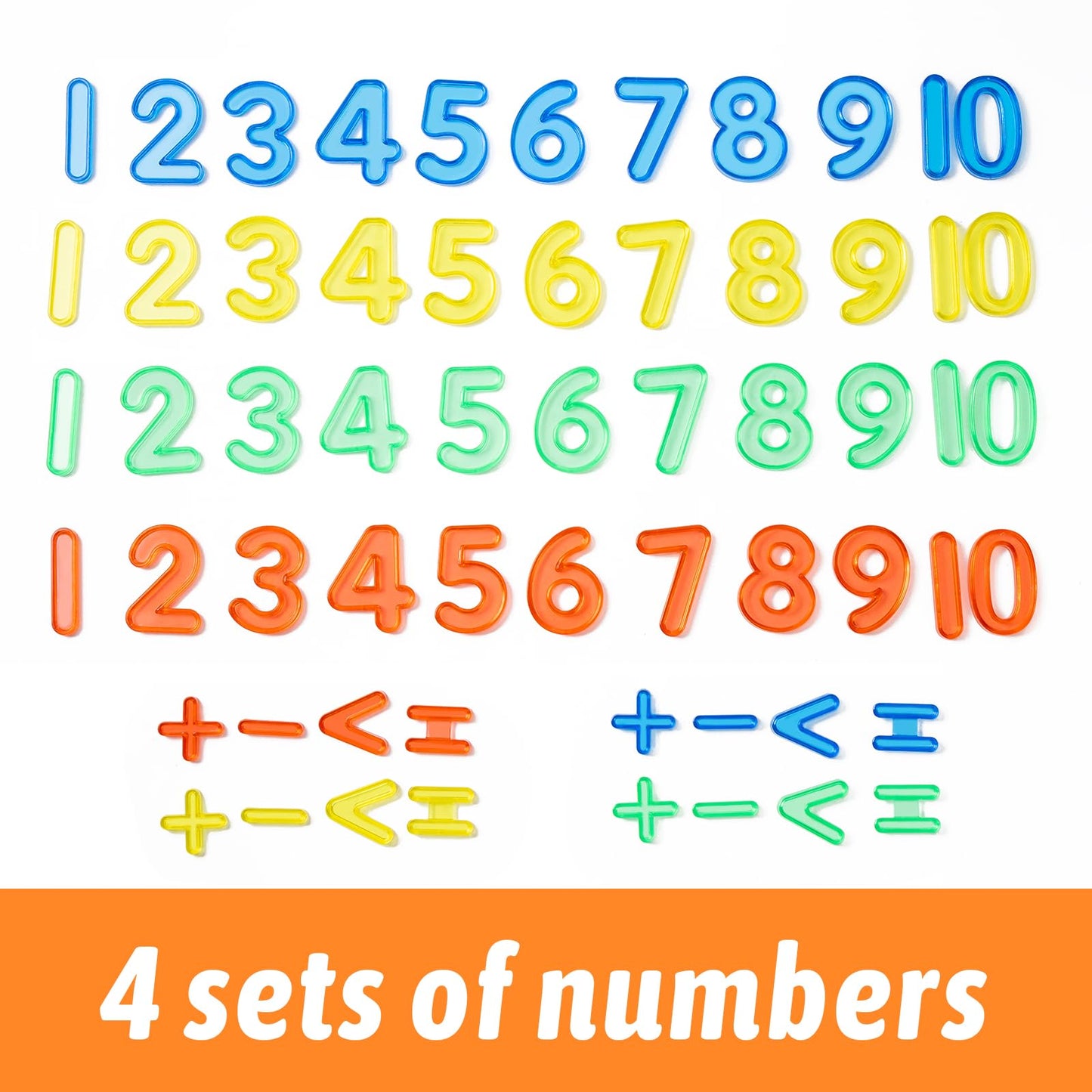 PreTrans 48 Pcs Numbers & Symbols Set – Light Table Math