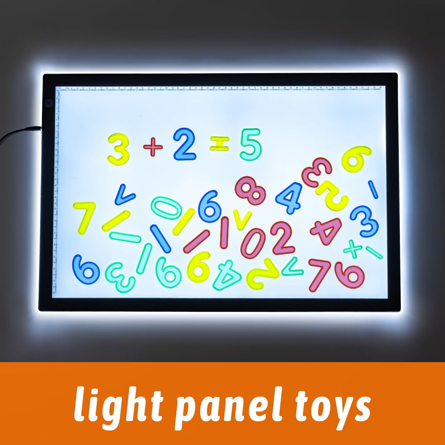 PreTrans 48 Pcs Numbers & Symbols Set – Light Table Math