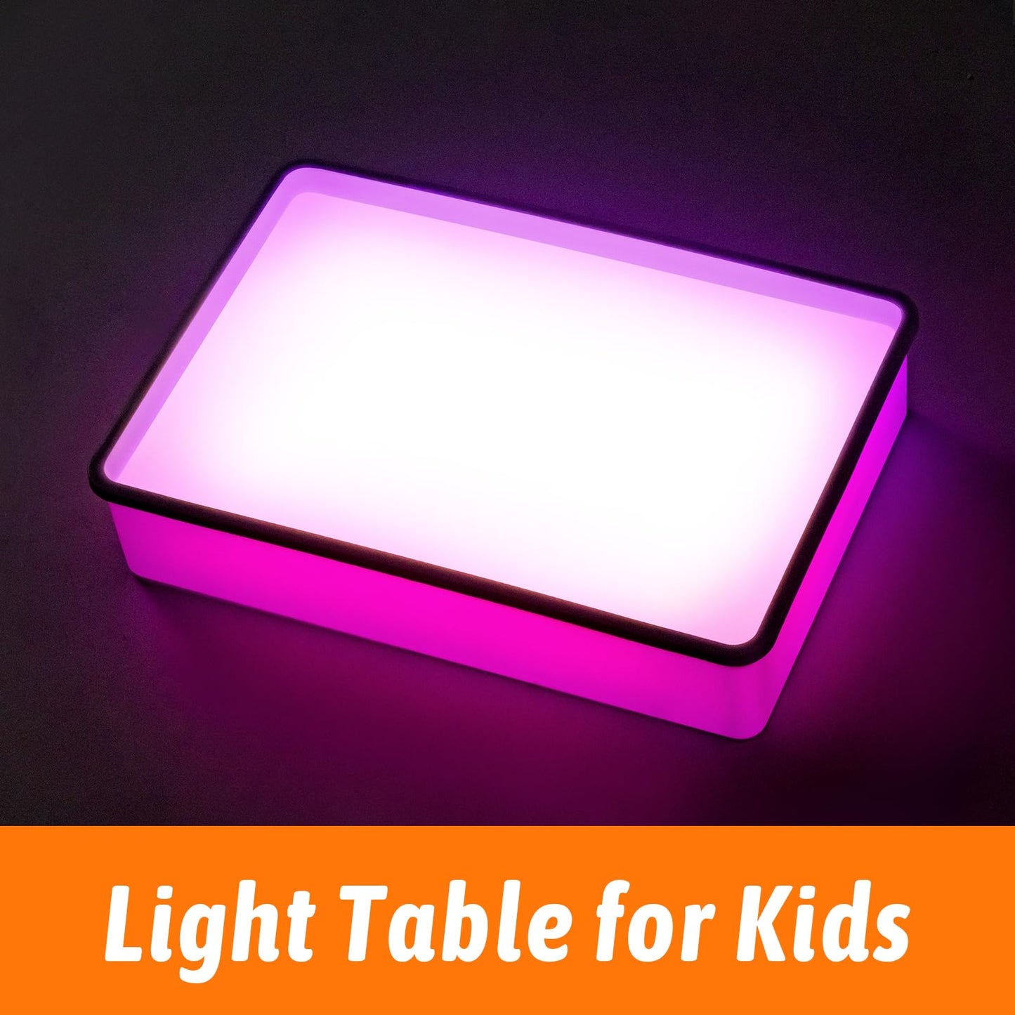 PreTrans Sand Painting Light Box – Kids Light Table with 3 Color Temperatures & 10 Brightness Levels (Purple)