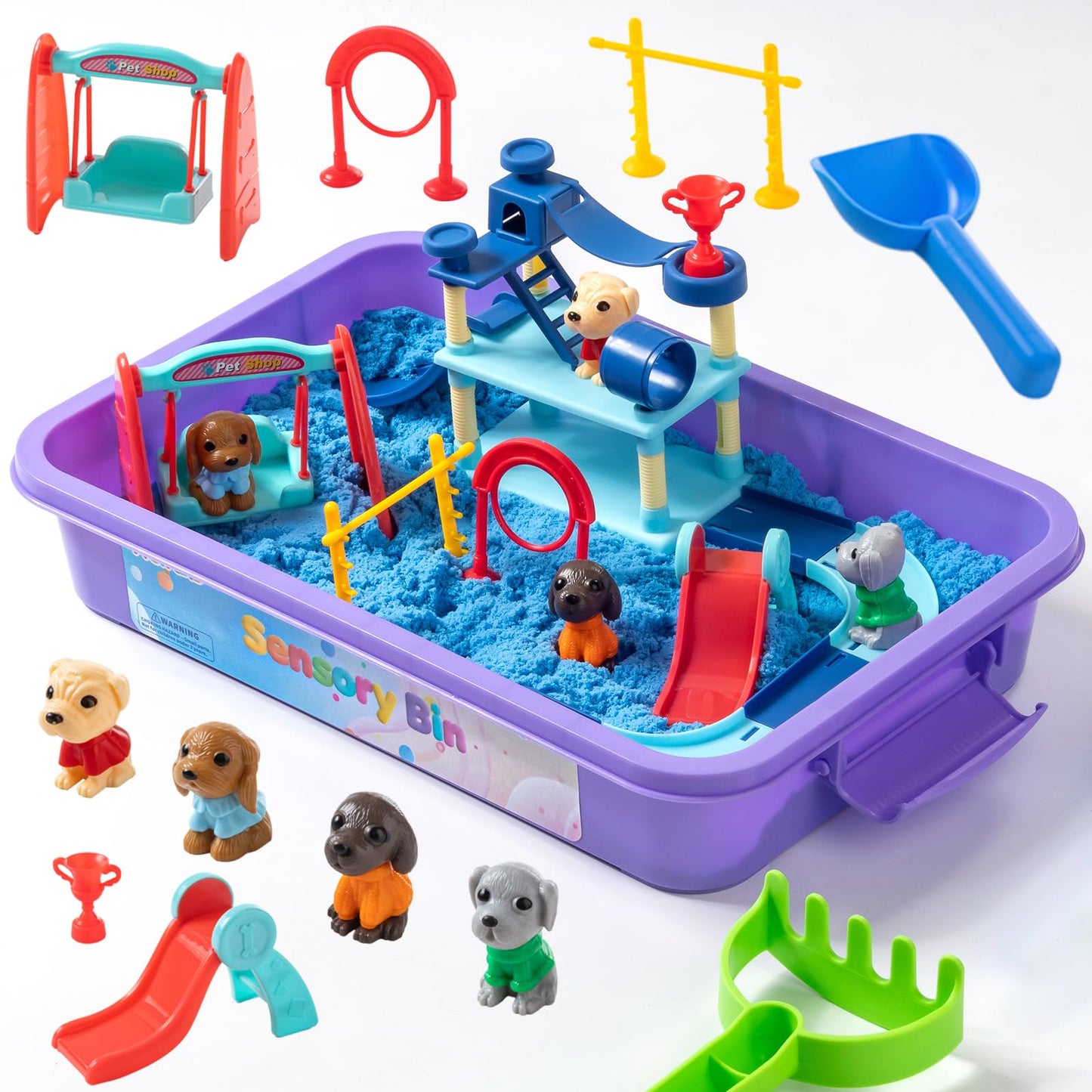 PreTrans Pet Track Set – All-in-One Sensory Sand Kit with Dog Playset & Tools