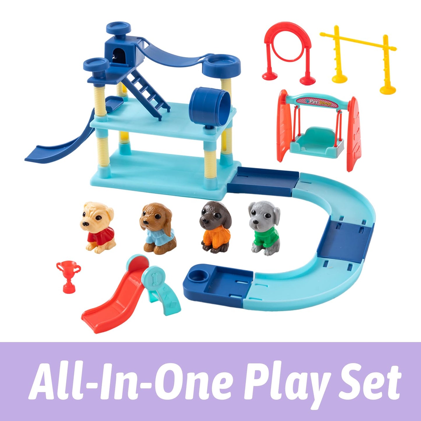PreTrans Pet Track Set – All-in-One Sensory Sand Kit with Dog Playset & Tools