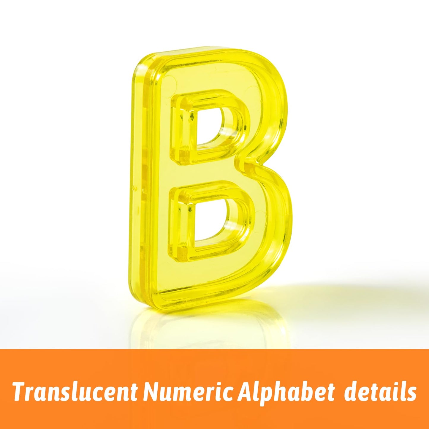 PreTrans 66 Pcs Plastic Letters and Numbers – Light Table Learning Set for Alphabet, Math, and Color Recognition