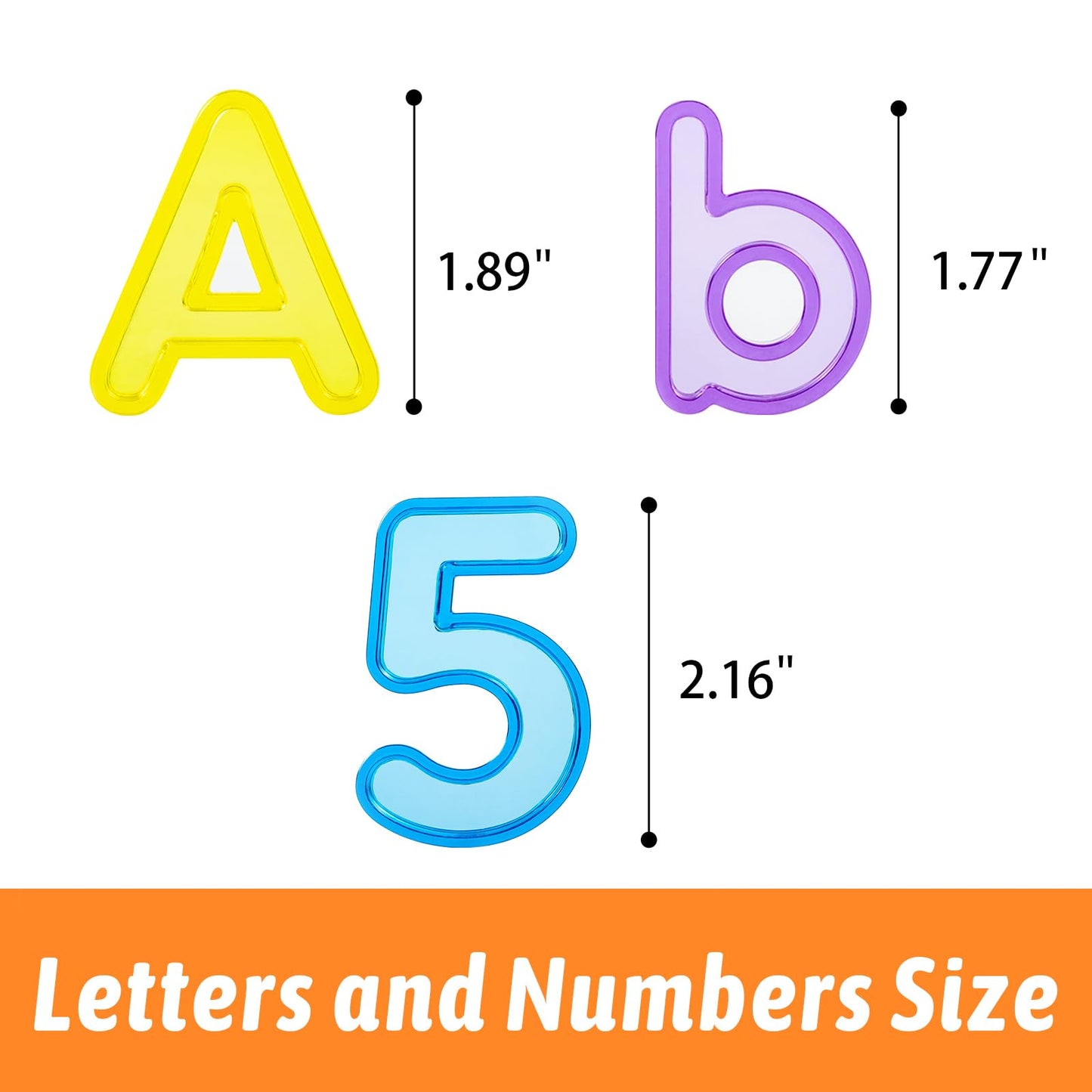 PreTrans 66 Pcs Plastic Letters and Numbers – Light Table Learning Set for Alphabet, Math, and Color Recognition