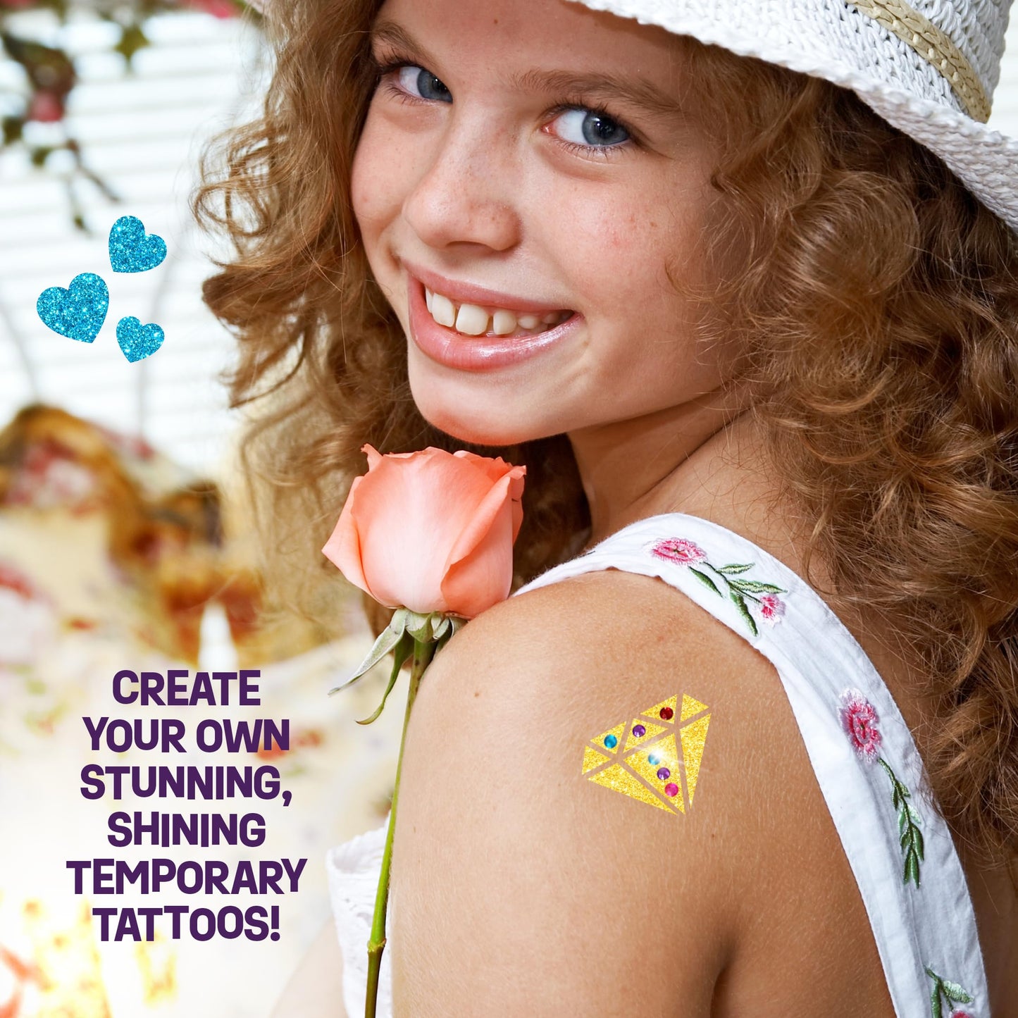 Pretty Me Glitter Tattoo Kit for Kids – Glitter, Metallic & Gem Tattoos for Girls (Ages 6–11)