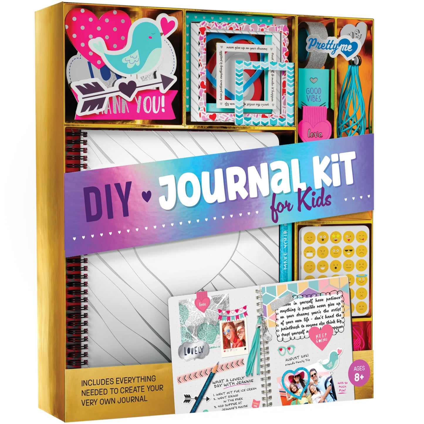 Pretty Me DIY Journal Kit for Girls — Creative Scrapbook & Diary Set for Tweens