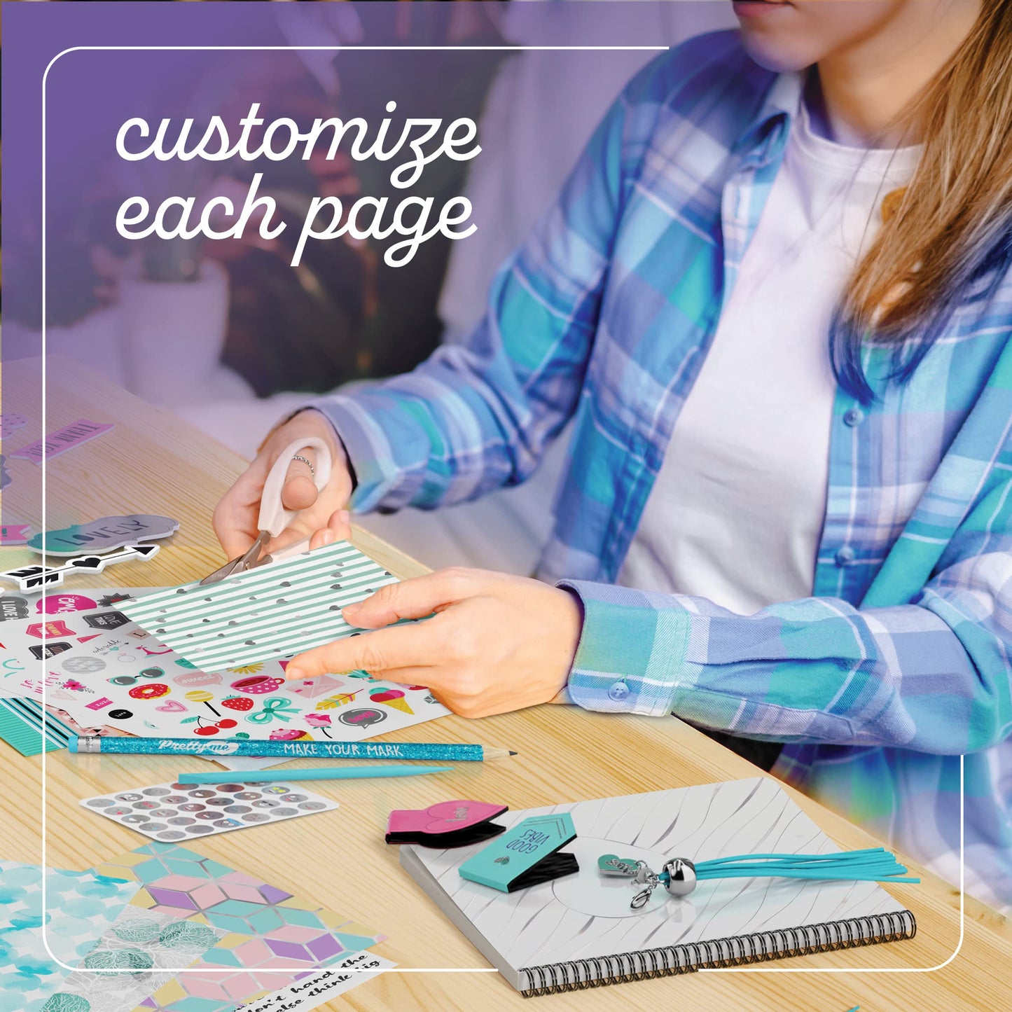 Pretty Me DIY Journal Kit for Girls — Creative Scrapbook & Diary Set for Tweens