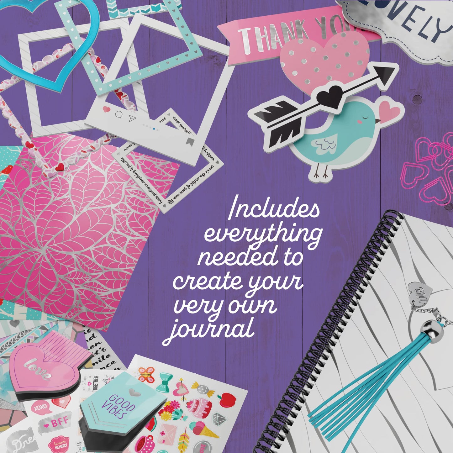Pretty Me DIY Journal Kit for Girls — Creative Scrapbook & Diary Set for Tweens
