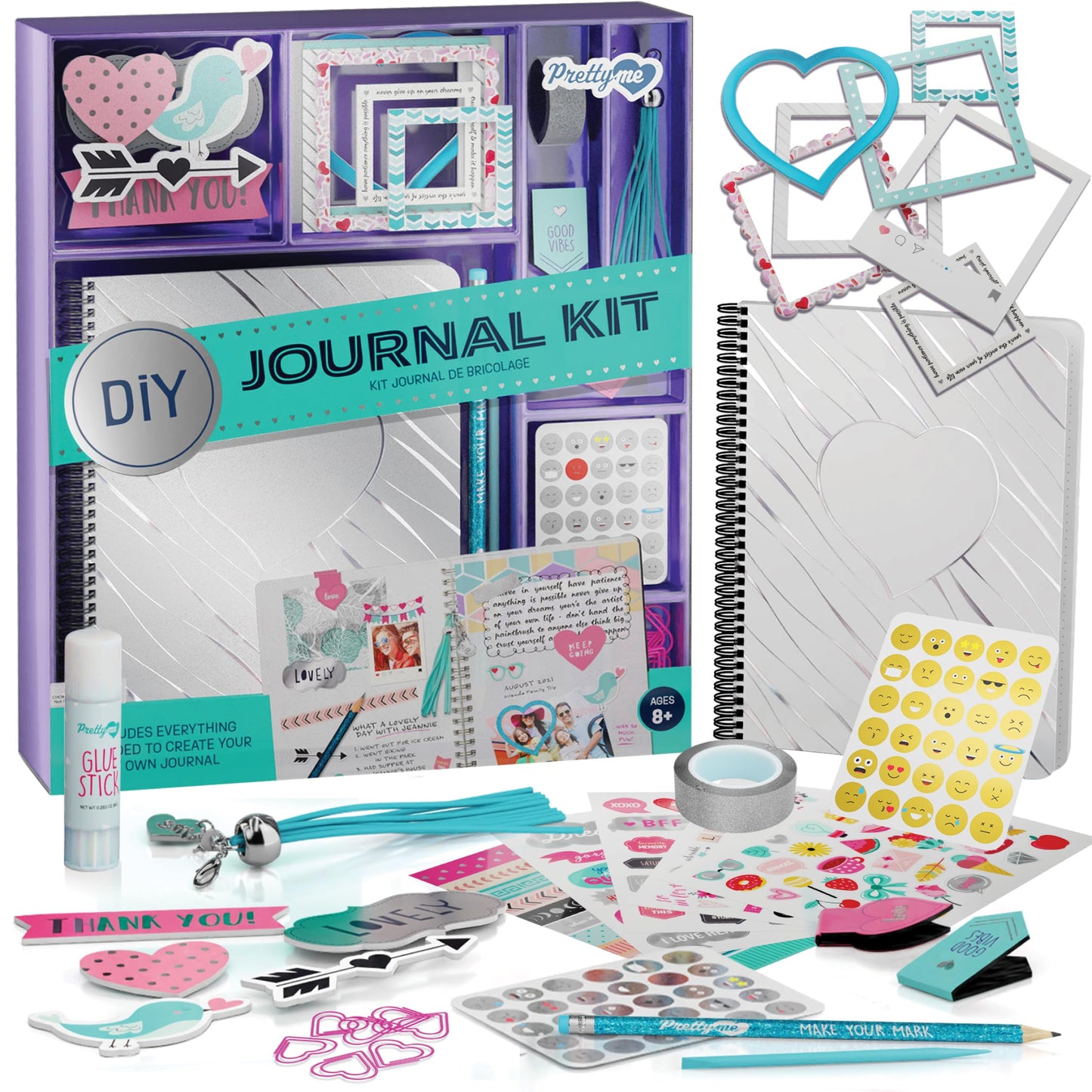 Pretty Me DIY Journal Kit for Girls — Creative Scrapbook & Diary Set for Tweens