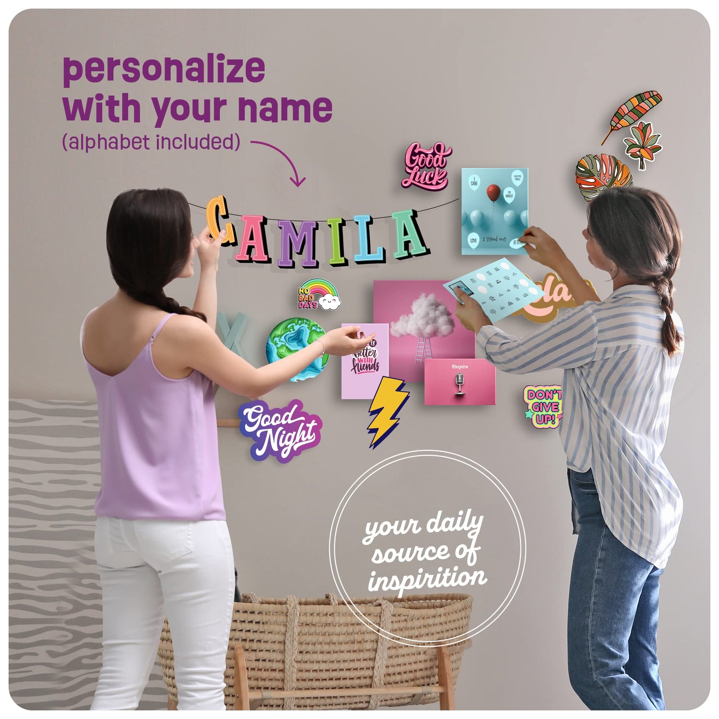 Pretty Me Wall Collage Kit for Teens & Tweens | DIY Bedroom Decor & Gift Idea