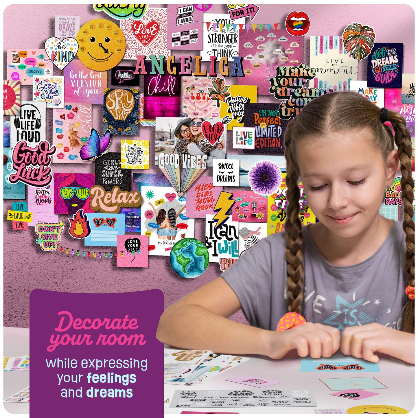 Pretty Me Wall Collage Kit for Teens & Tweens | DIY Bedroom Decor & Gift Idea