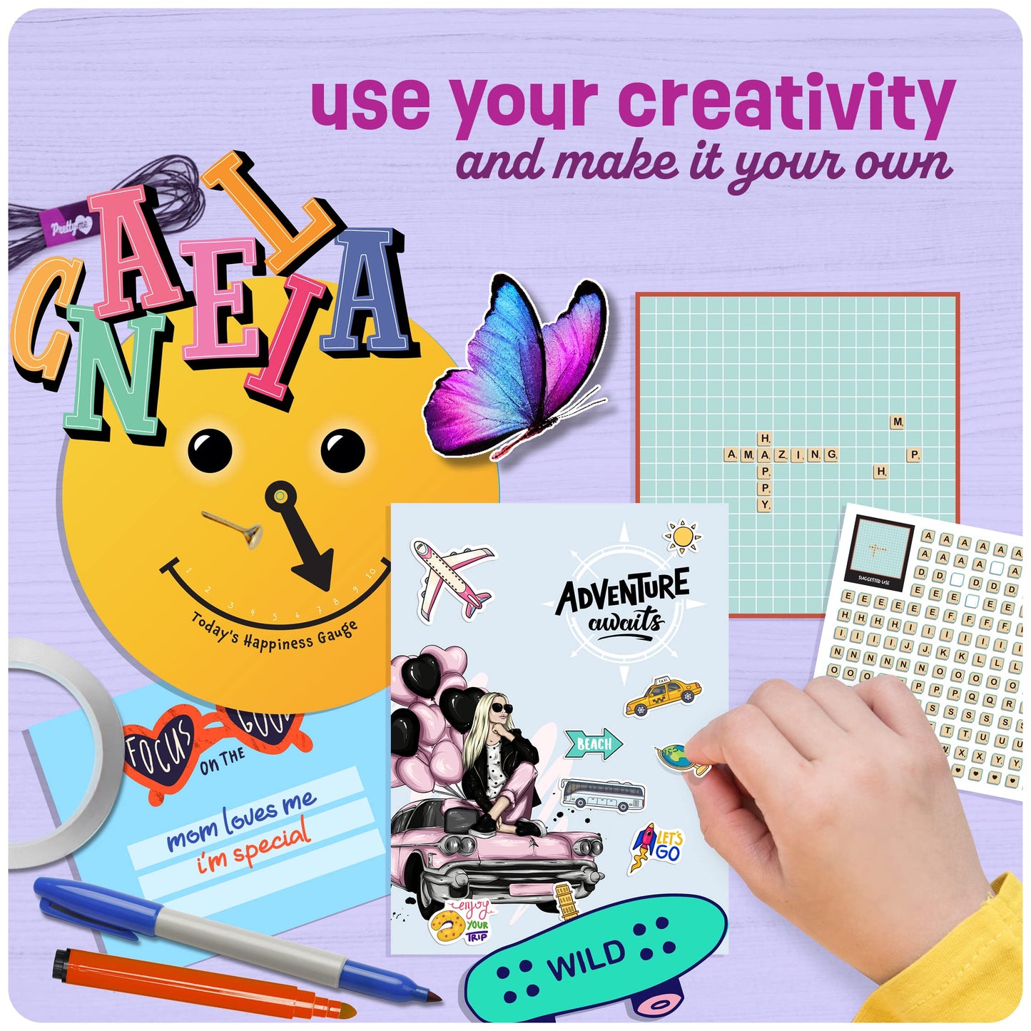 Pretty Me Wall Collage Kit for Teens & Tweens | DIY Bedroom Decor & Gift Idea