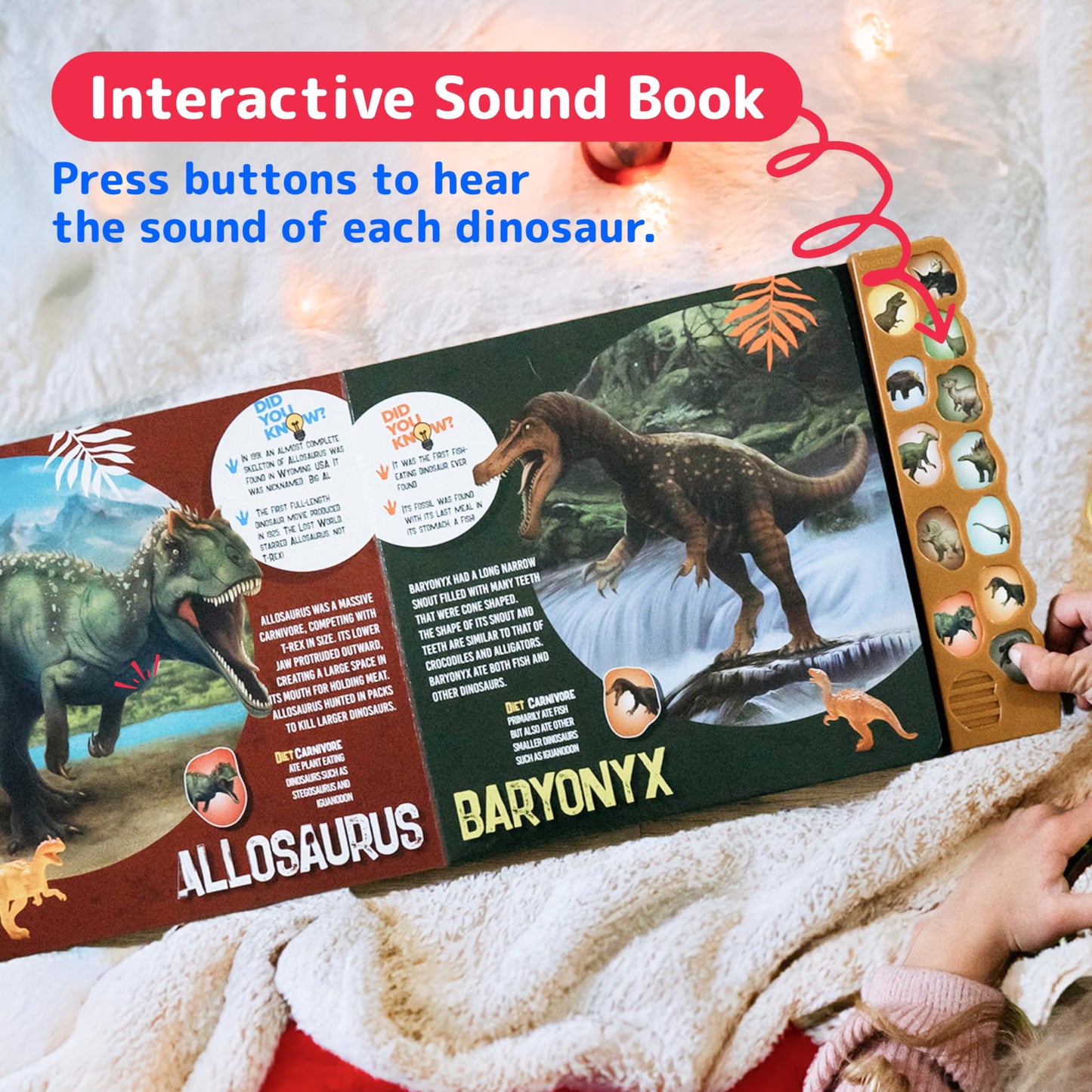 PREXTEX Dinosaur Toys for Kids 3-5 – 12 Dinosaur Figures with Sound Book