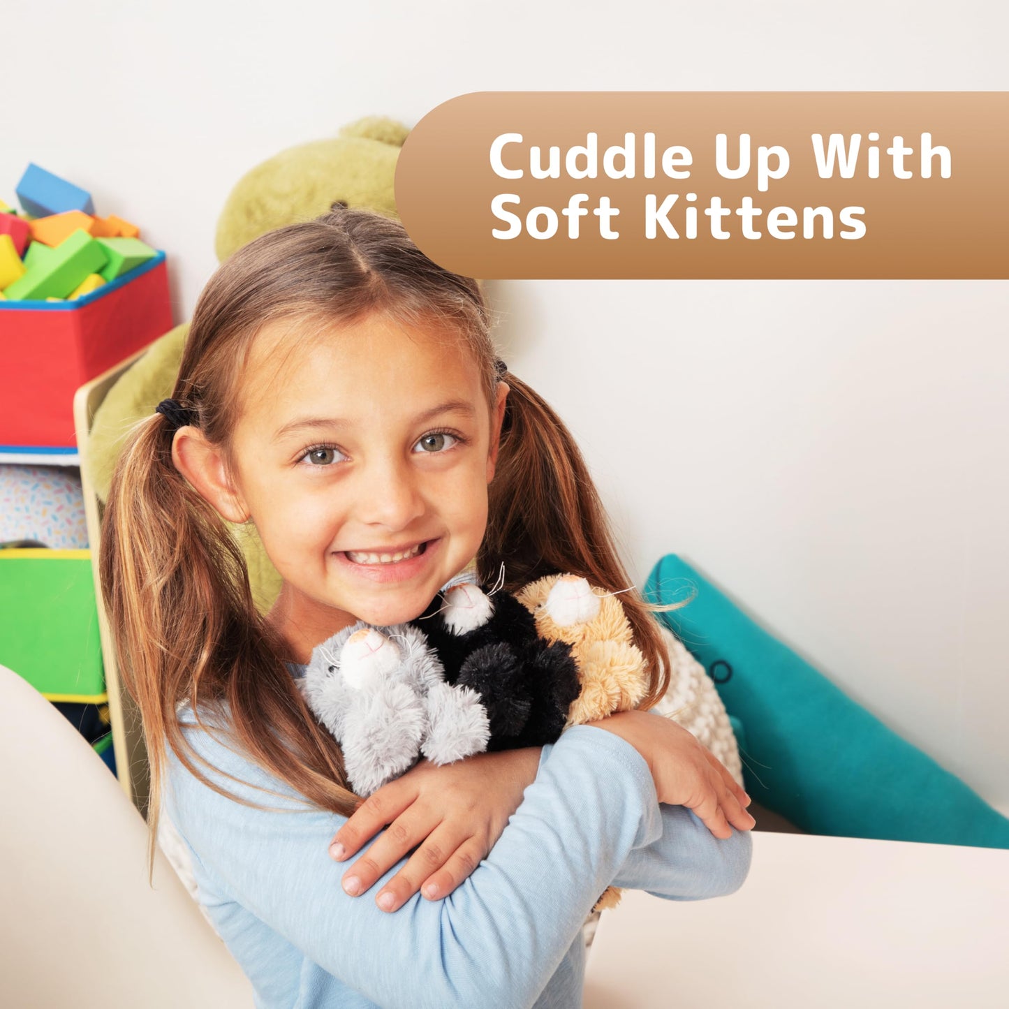 PREXTEX 6-Inch Realistic Cat Plush Set – 6 Soft Kittens with Lifelike Details