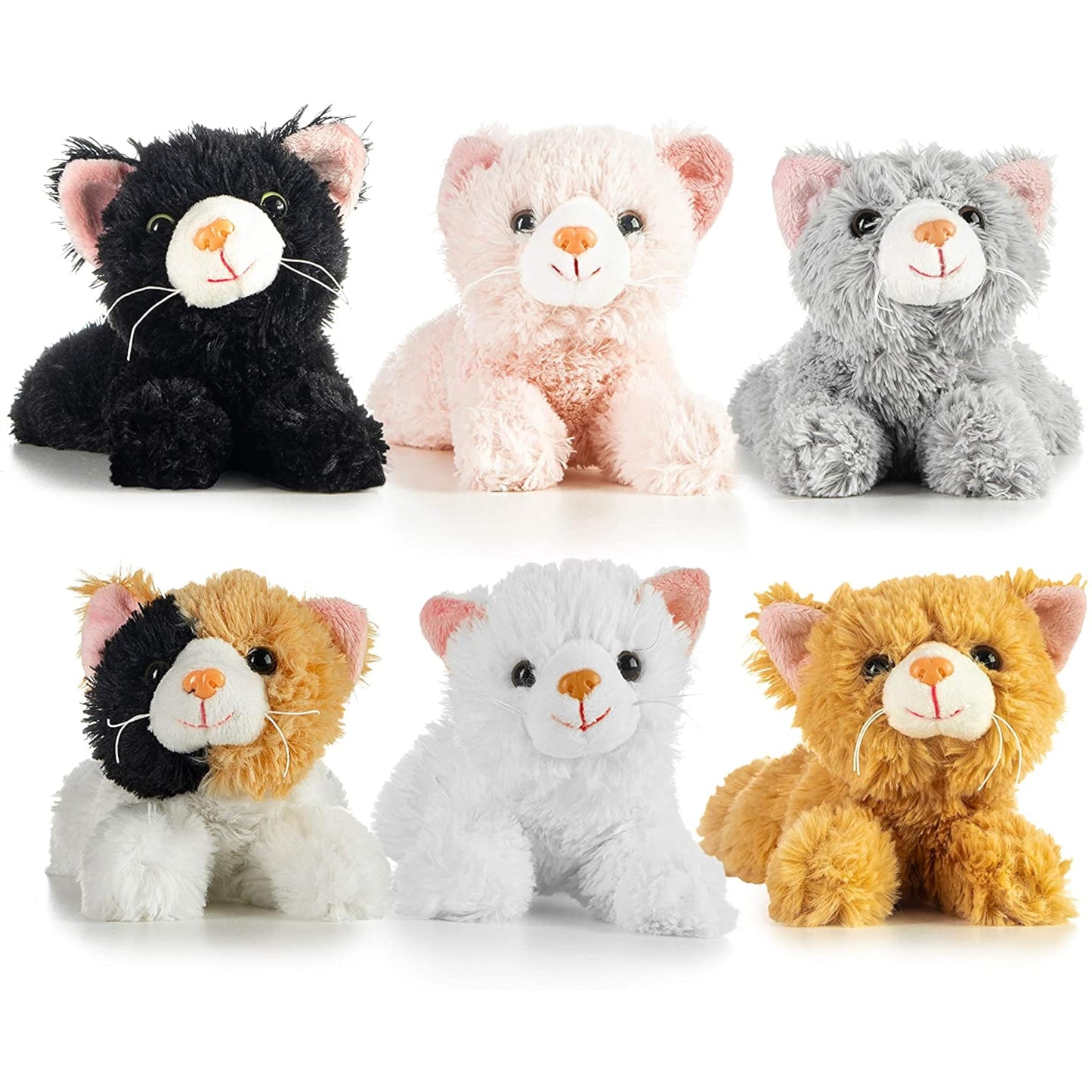 PREXTEX 6-Inch Realistic Cat Plush Set – 6 Soft Kittens with Lifelike Details