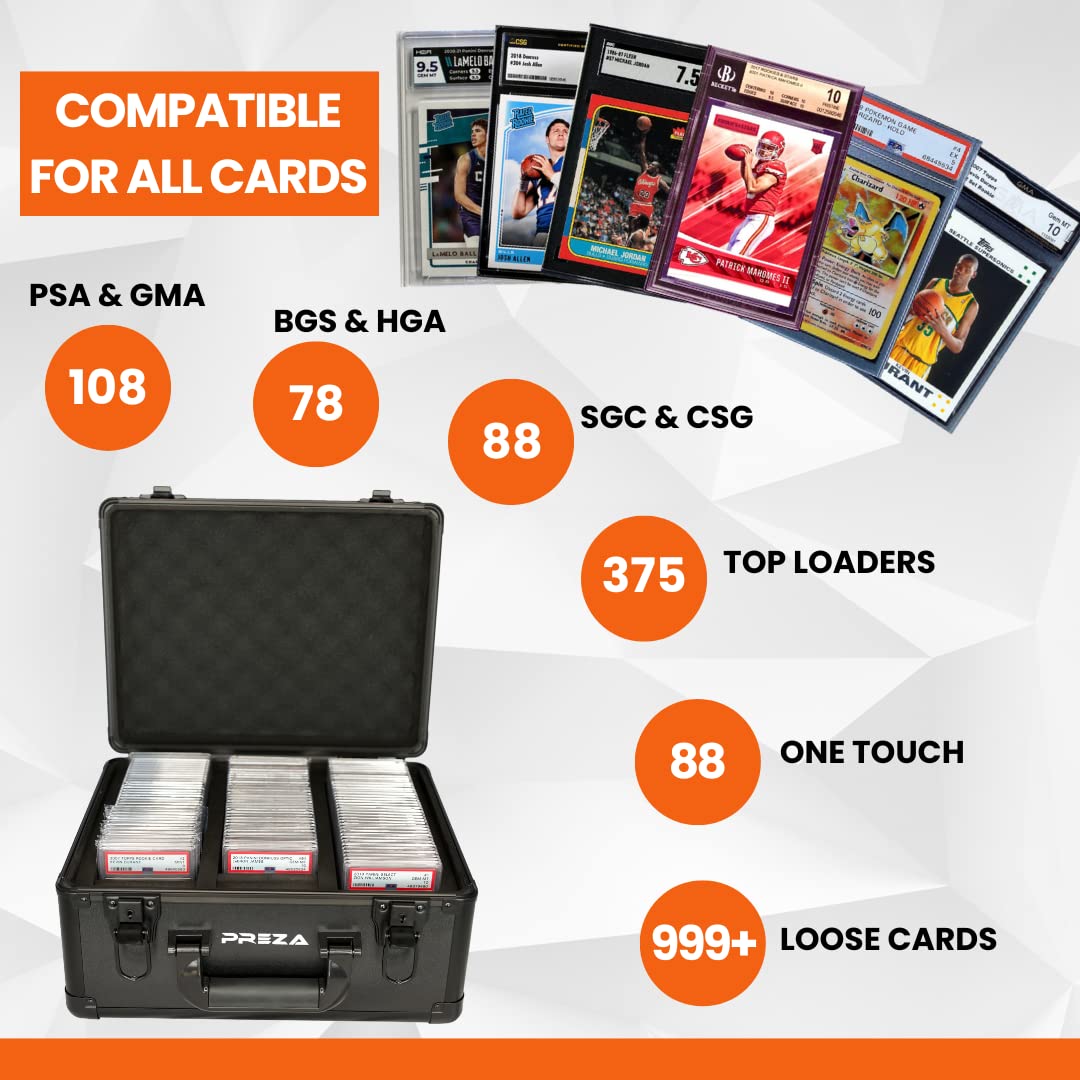 PREZA Graded Card Storage Box Black – Premium Slab Case for PSA/BGS Cards