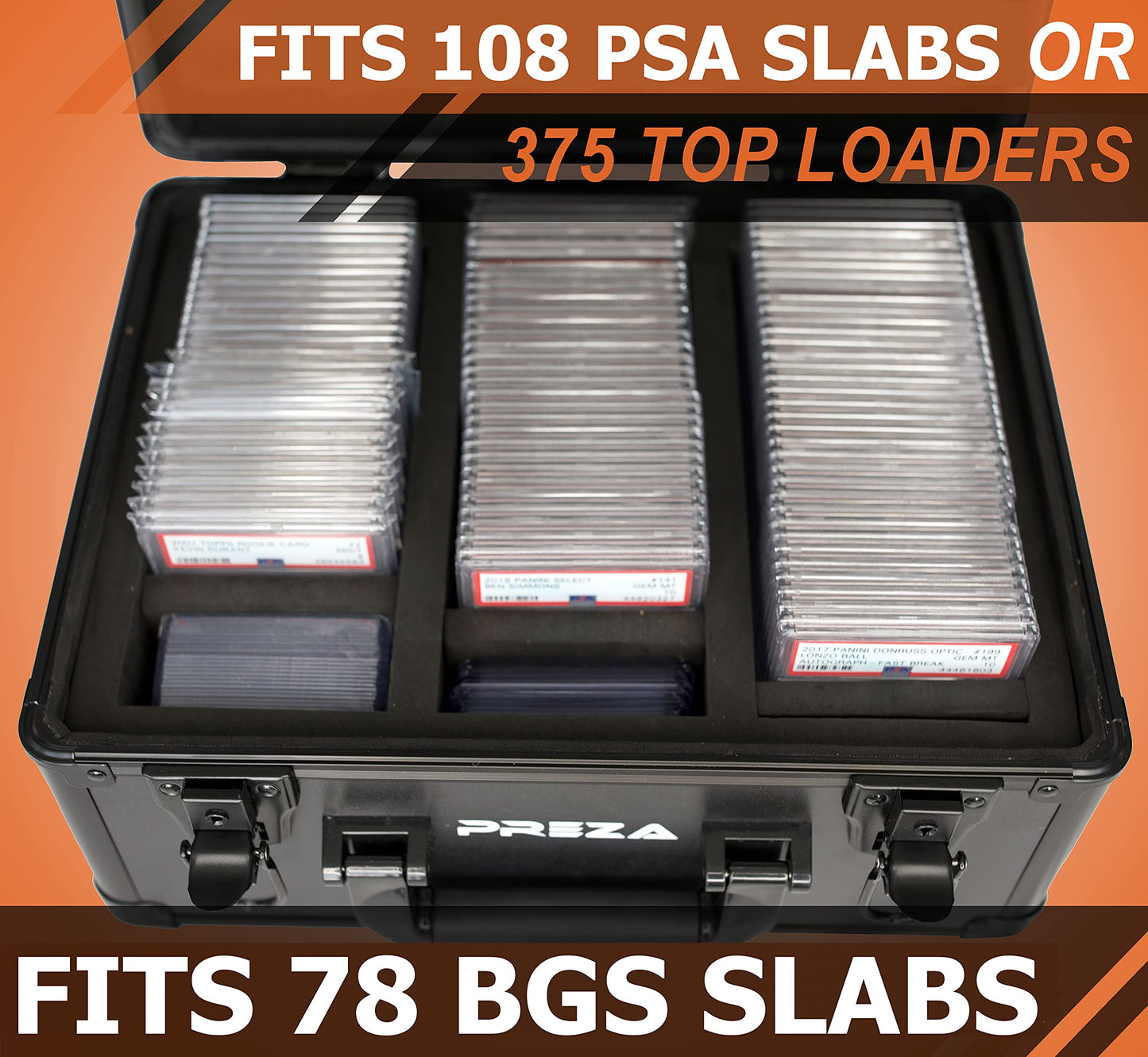 PREZA Graded Card Storage Box Black – Premium Slab Case for PSA/BGS Cards