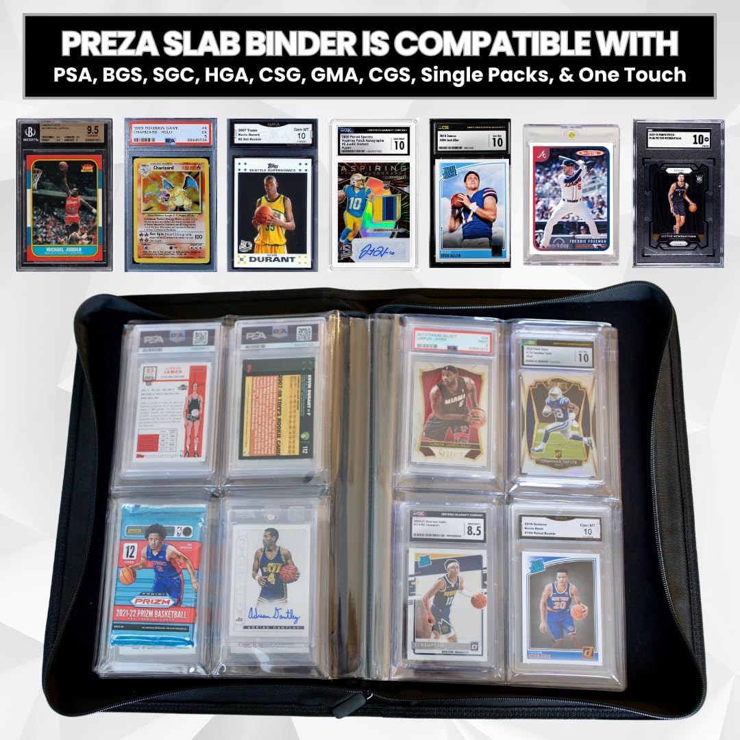 PREZA The Original Slab Binder — 32-Slab Graded Card Storage | PSA, BGS & CGS Compatible (Black)