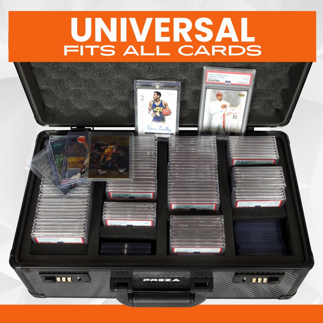 PREZA Graded Card Storage Box – X-Large Carbon Fiber Slab Case for Graded Sports Cards & TGC Collectibles
