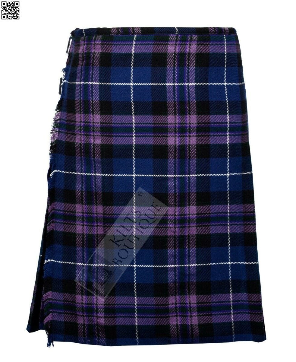 Pride Of Scotland Tartan Traditional Scottish Men's Kilt Outfit , Sporran , Flashes ,Fly plaid & Brooch