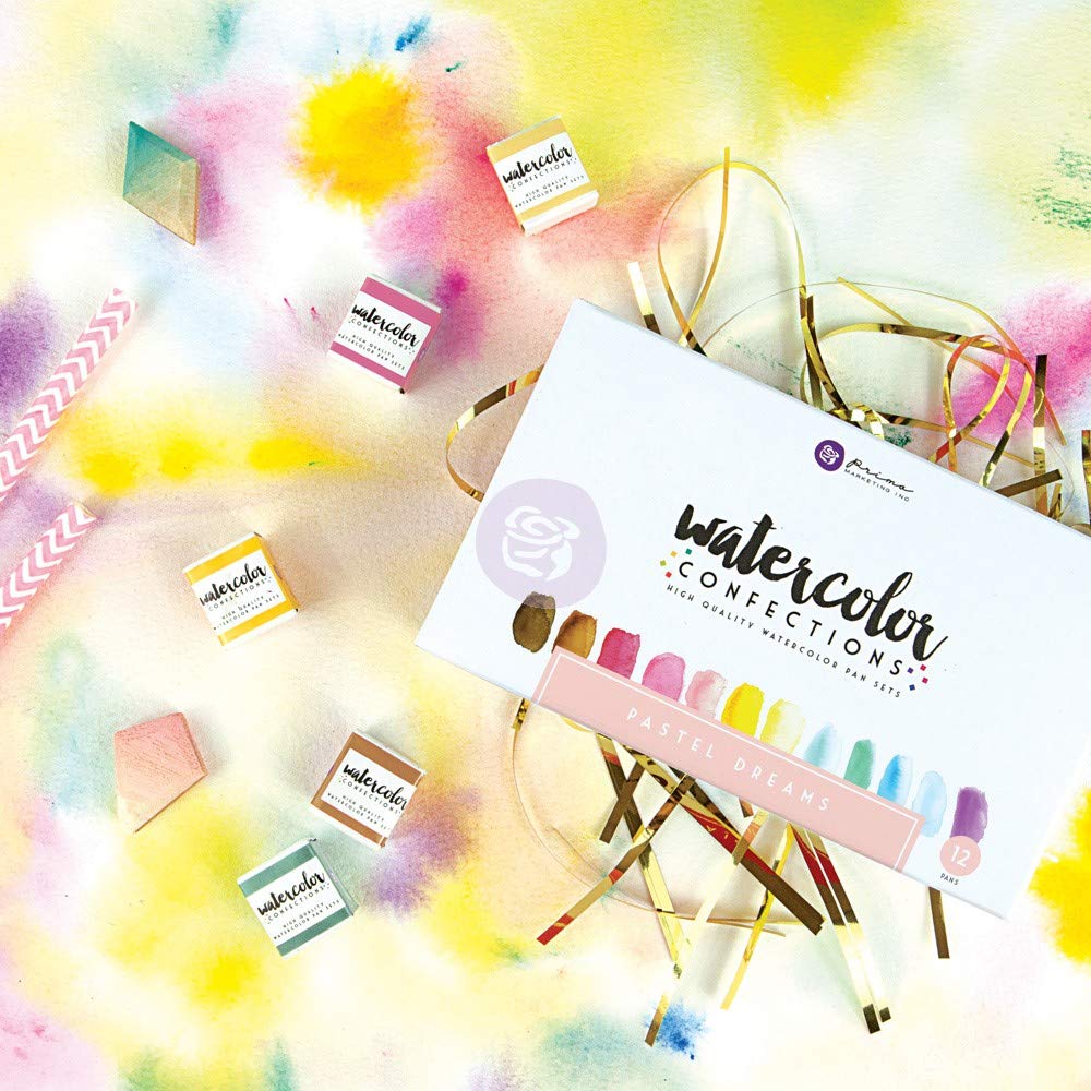 Prima Watercolor Confections 12-Pan Pastel Dreams Palette – 655350590253