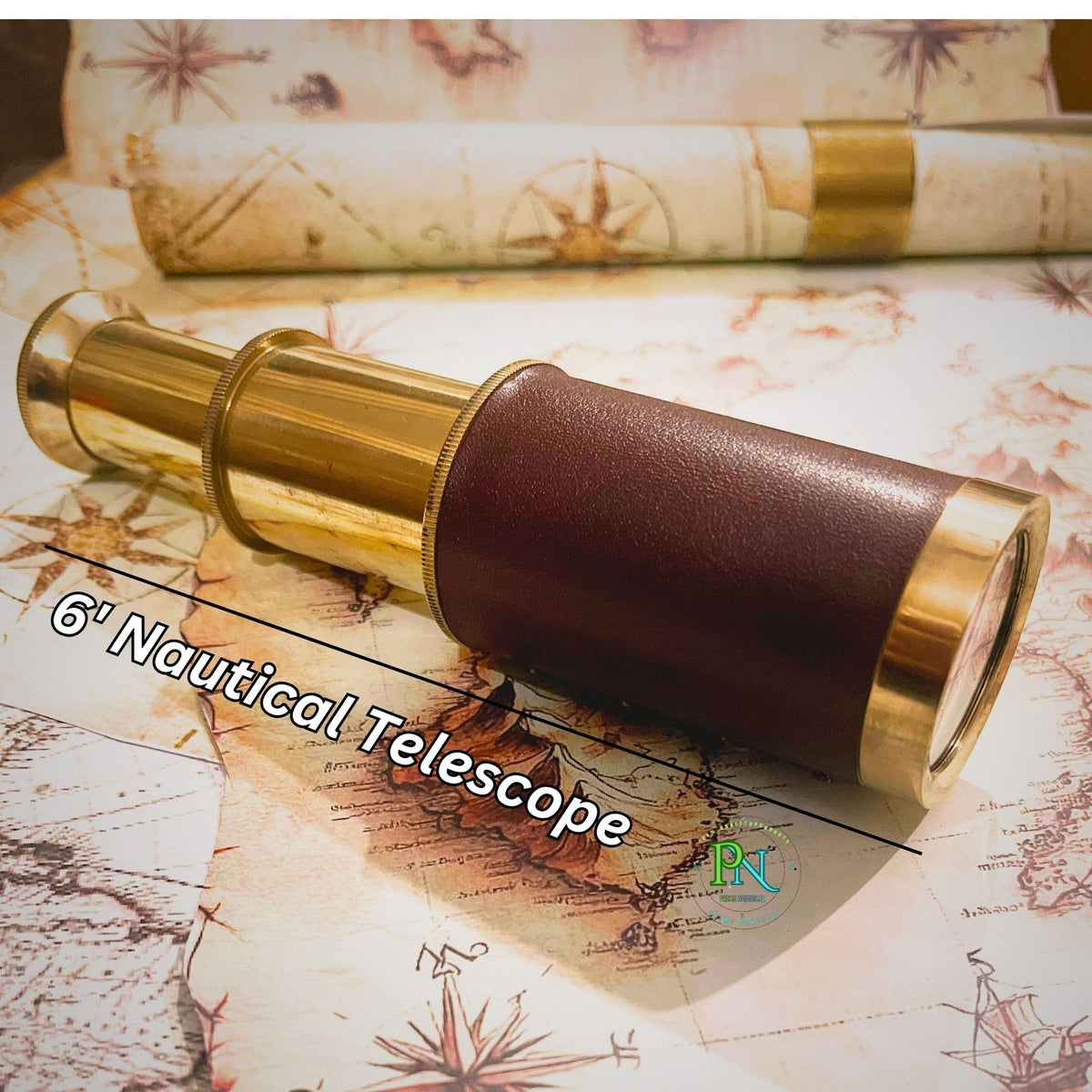 Prime NAUTICAL 6-Inch Brass Spyglass | Collapsible Handheld Telescope