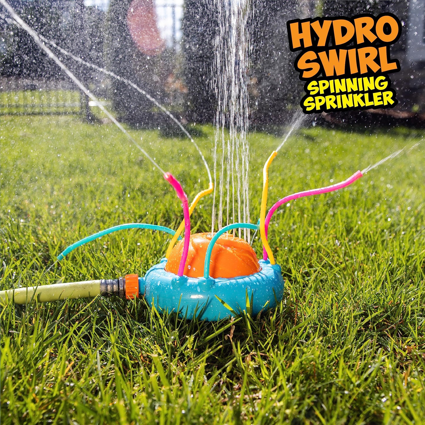 Prime Time Hydro Swirl Spinning Sprinkler – Backyard Water Fun (Color May Vary)