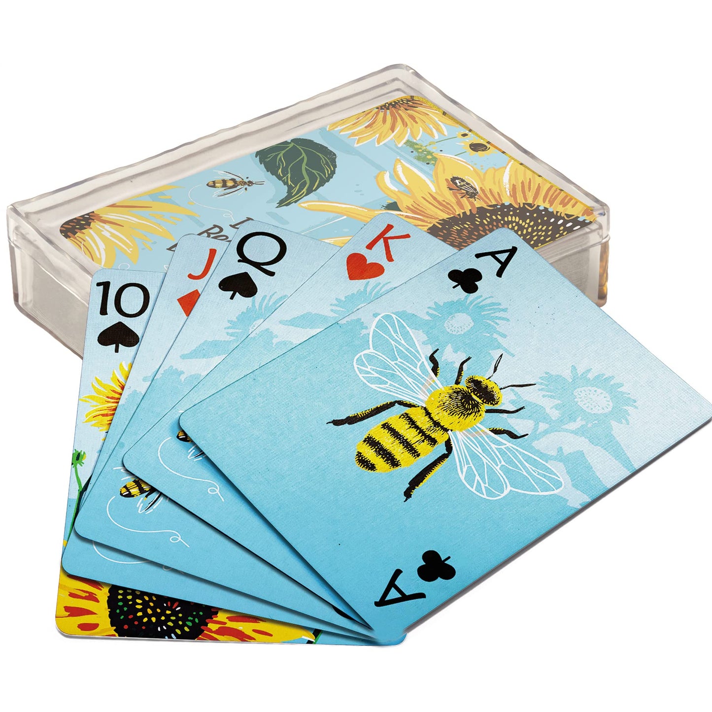 Bee Happy Playing Cards by Primitives by Kathy — 54-Card Deck in Acrylic Case