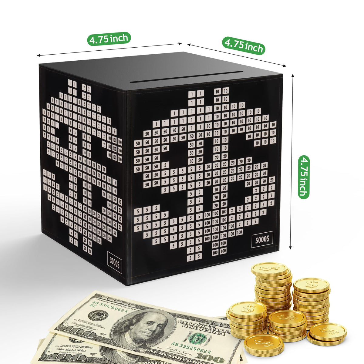 Primo Lines Money Saving Box Challenge – Unbreakable Metal Safe with Goal Tracker