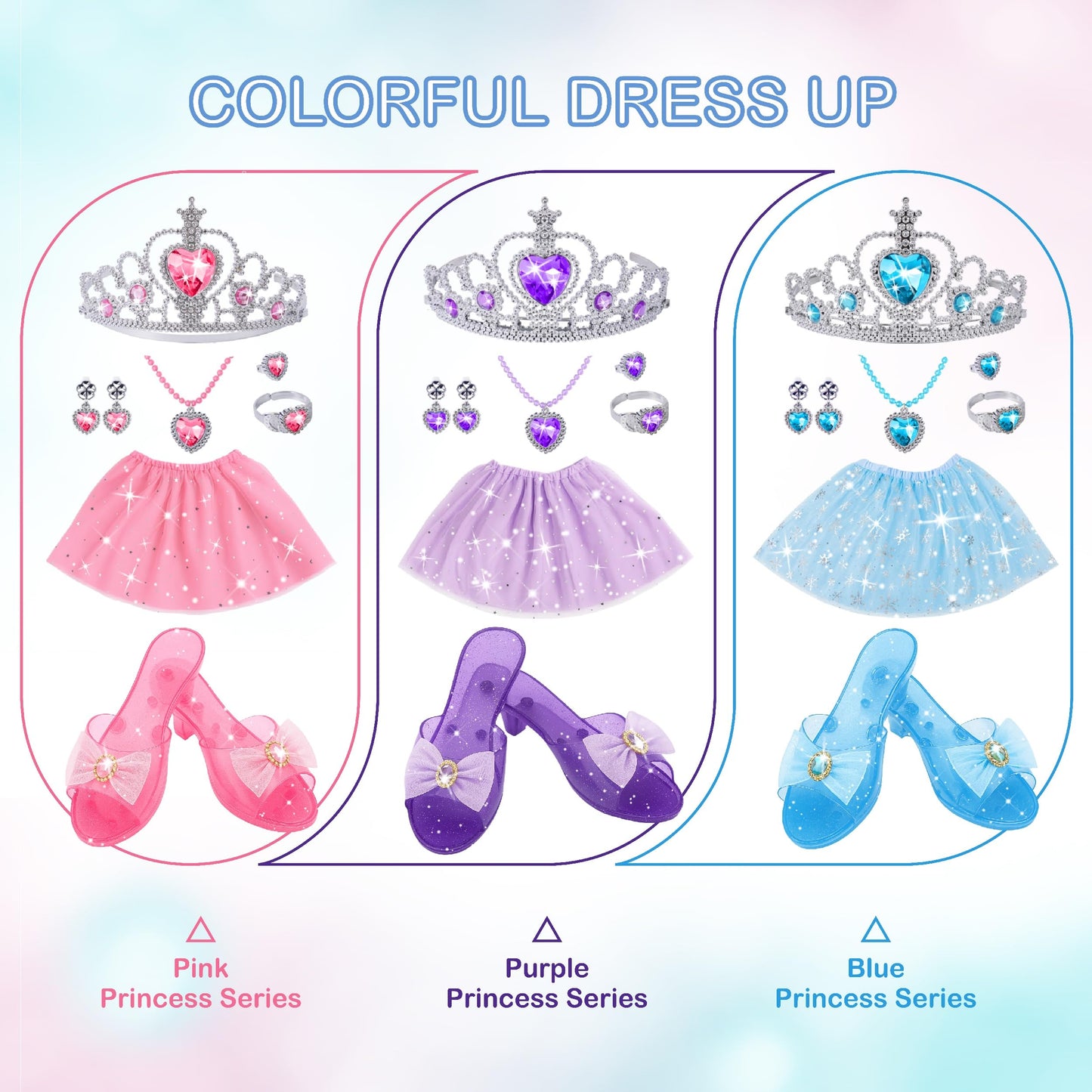 Princess Costume for Girls 4-6 | Dress Up Set with Tiara, Shoes & Jewelry