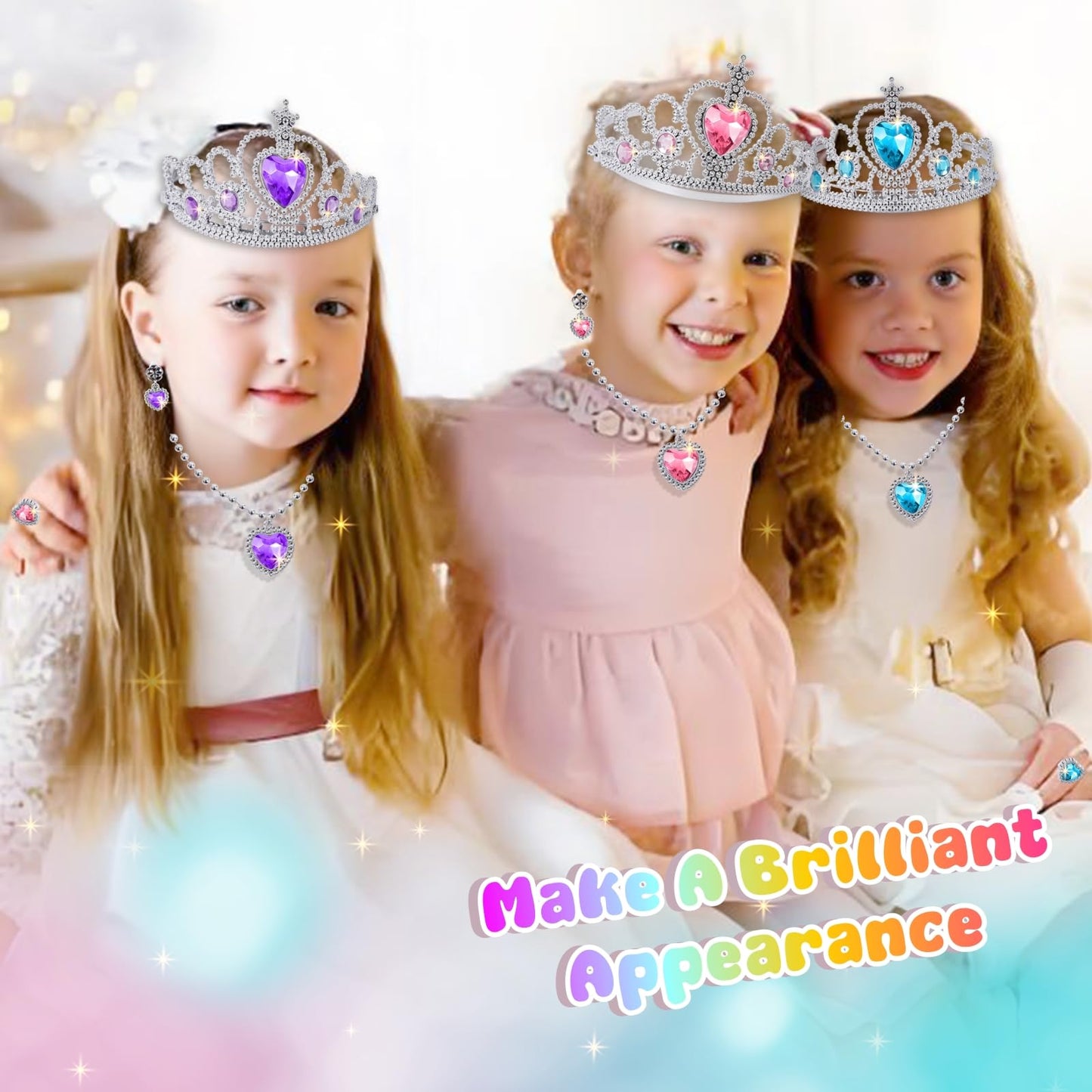 Princess Costume for Girls 4-6 | Dress Up Set with Tiara, Shoes & Jewelry