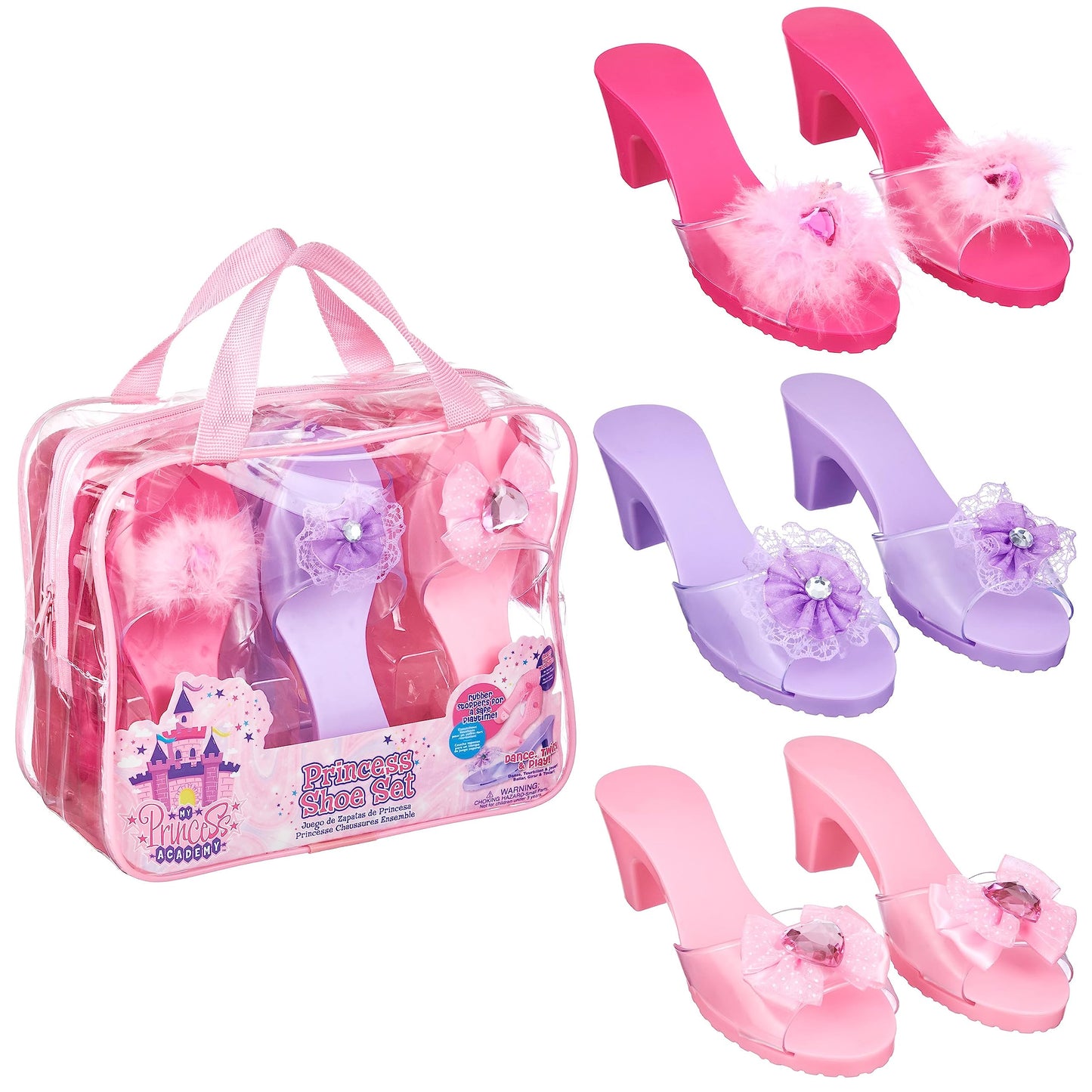 3-Pack Princess Shoes Set for Toddlers | Dress-Up Heels by PRINCESS EXPRESSIONS