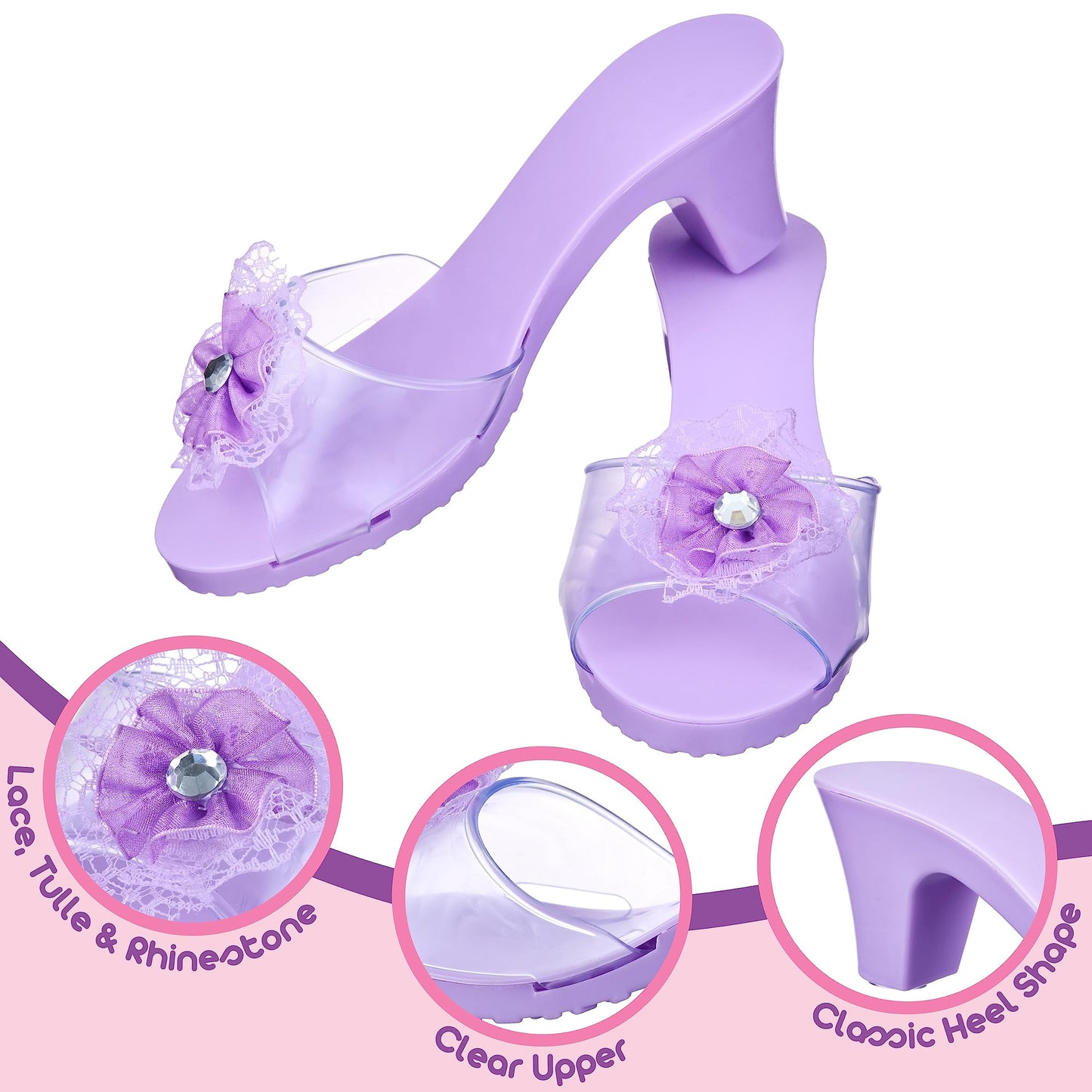 3-Pack Princess Shoes Set for Toddlers | Dress-Up Heels by PRINCESS EXPRESSIONS