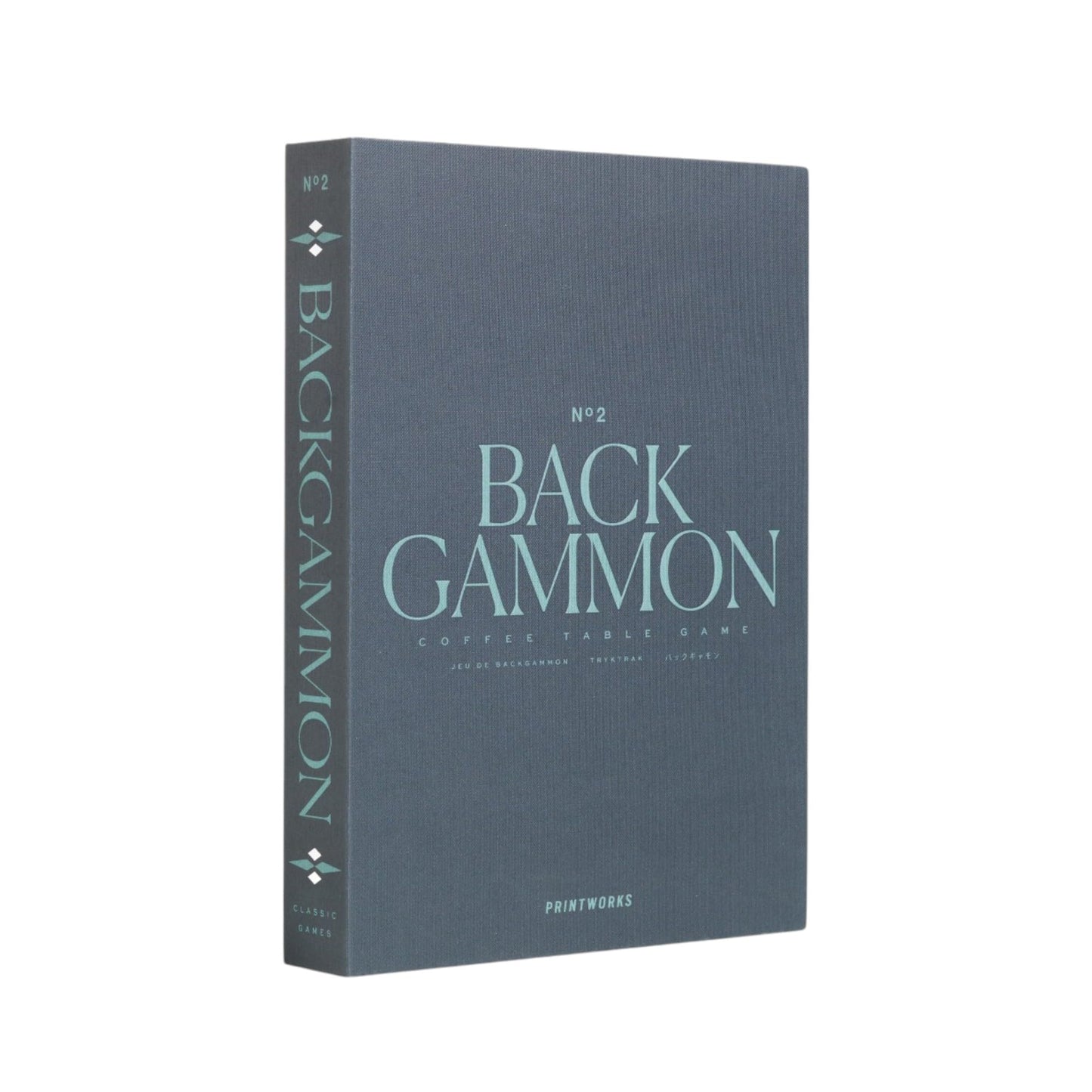 PrintWorks Classic Backgammon – Grey Blue Acrylic Foldable Book Set